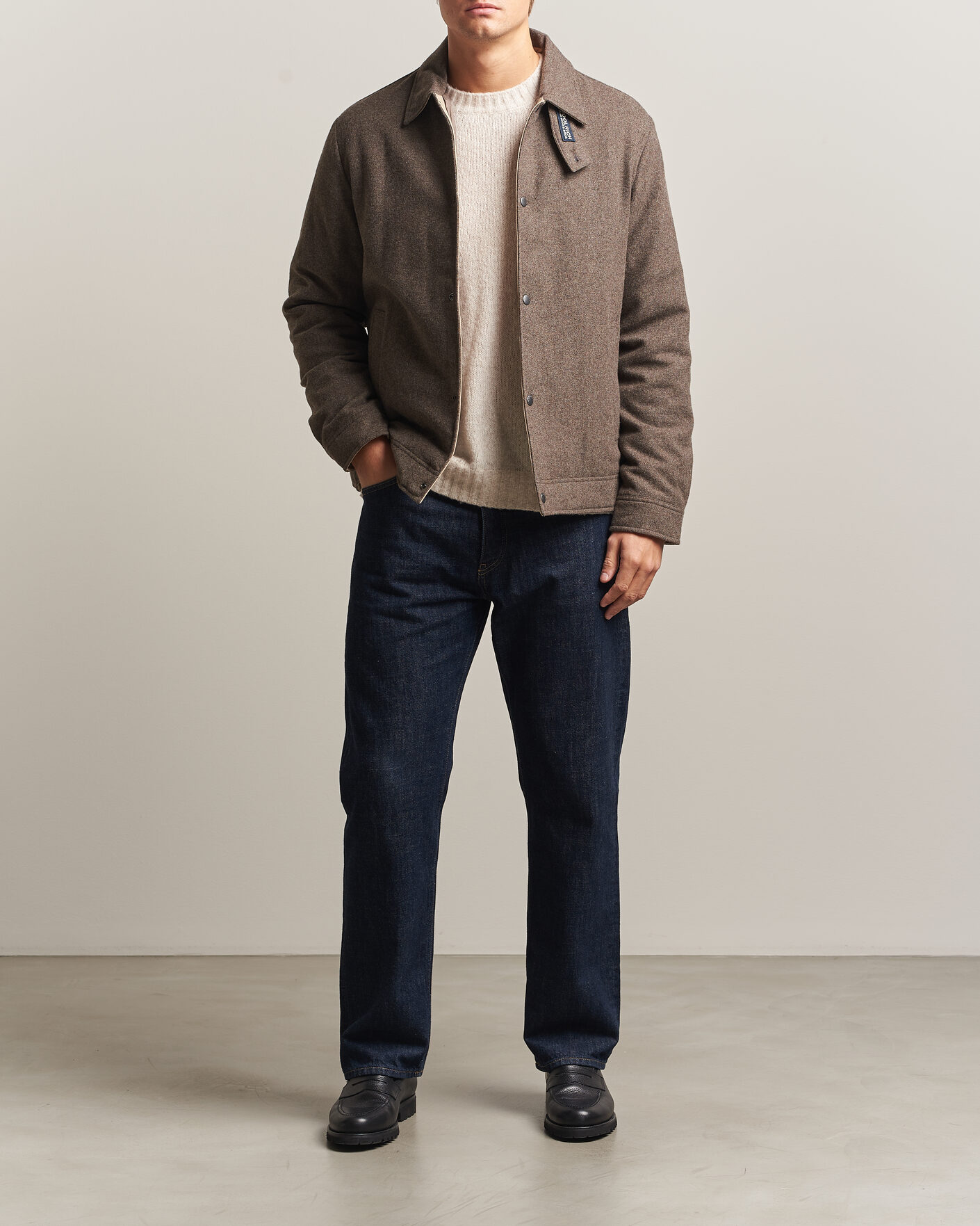 Men | Coats & Jackets | Woolrich | Wool Light Padded Keating Shirt Jacket Falcon