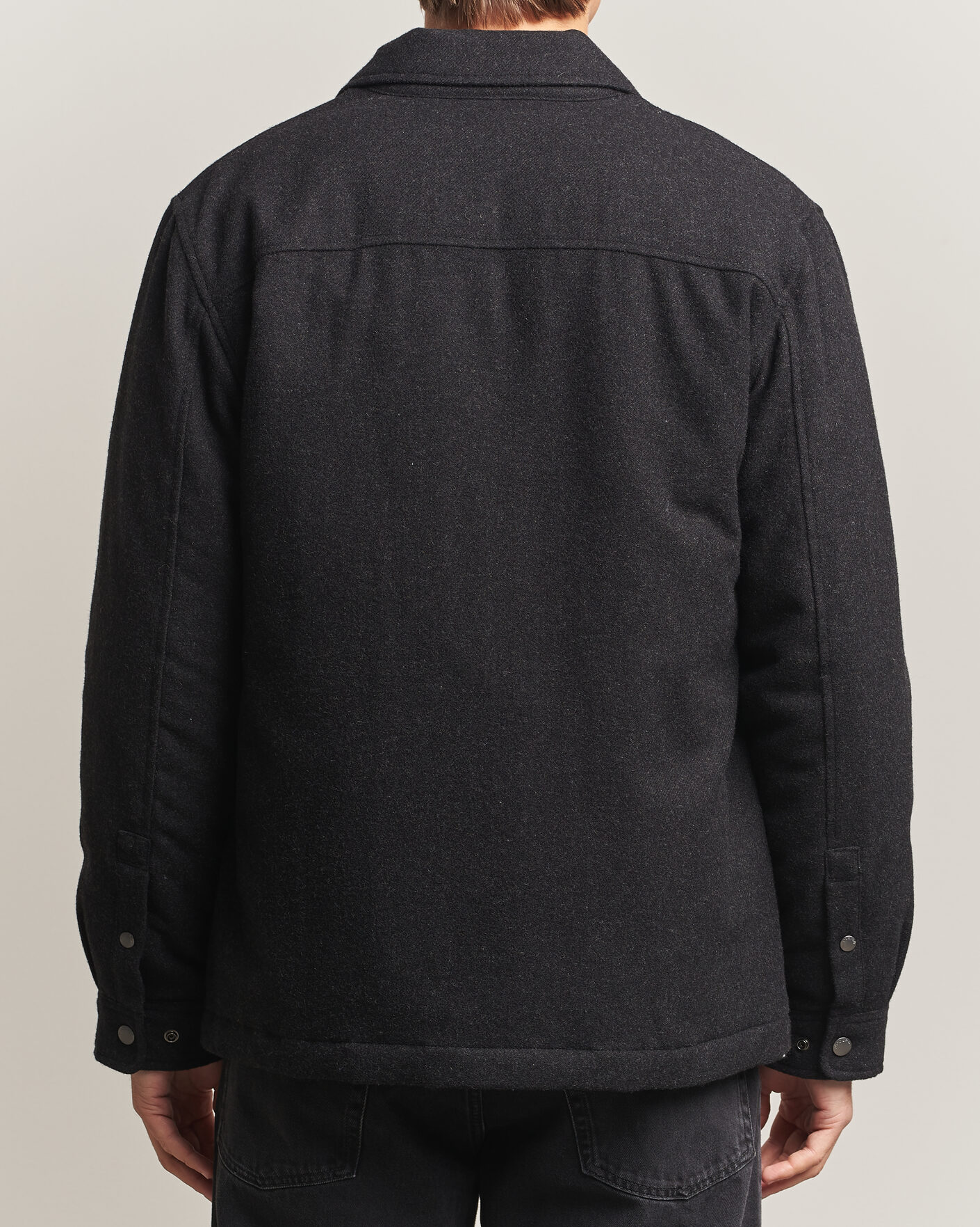 Men | Coats & Jackets | Woolrich | Alaskan Wool Light Padded Shirt Jacket Faded Black