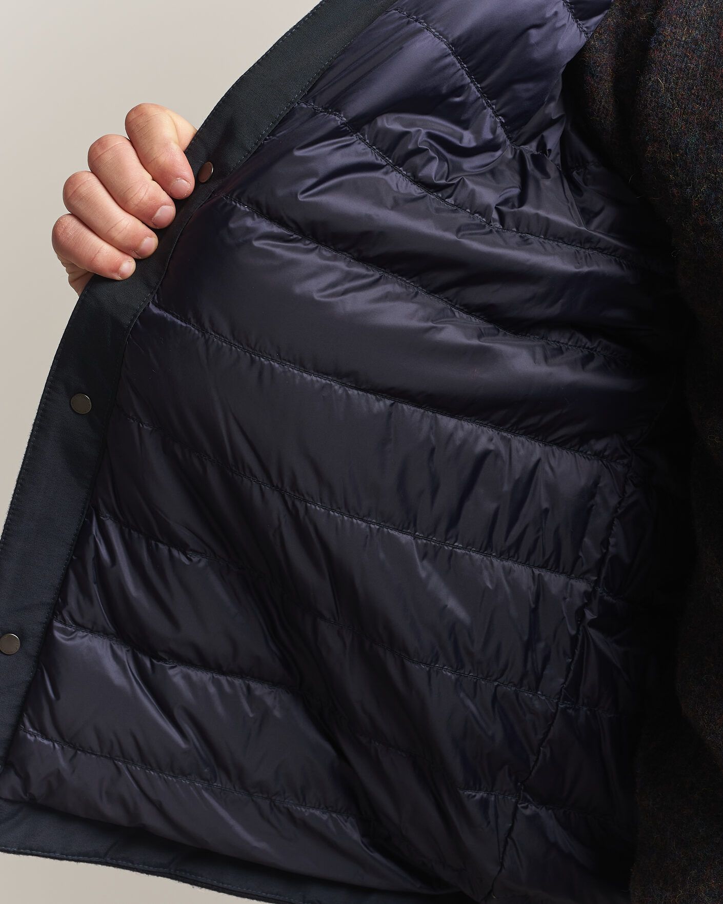 Men | Coats & Jackets | Woolrich | Alaskan Wool Light Padded Shirt Jacket Melton Blue