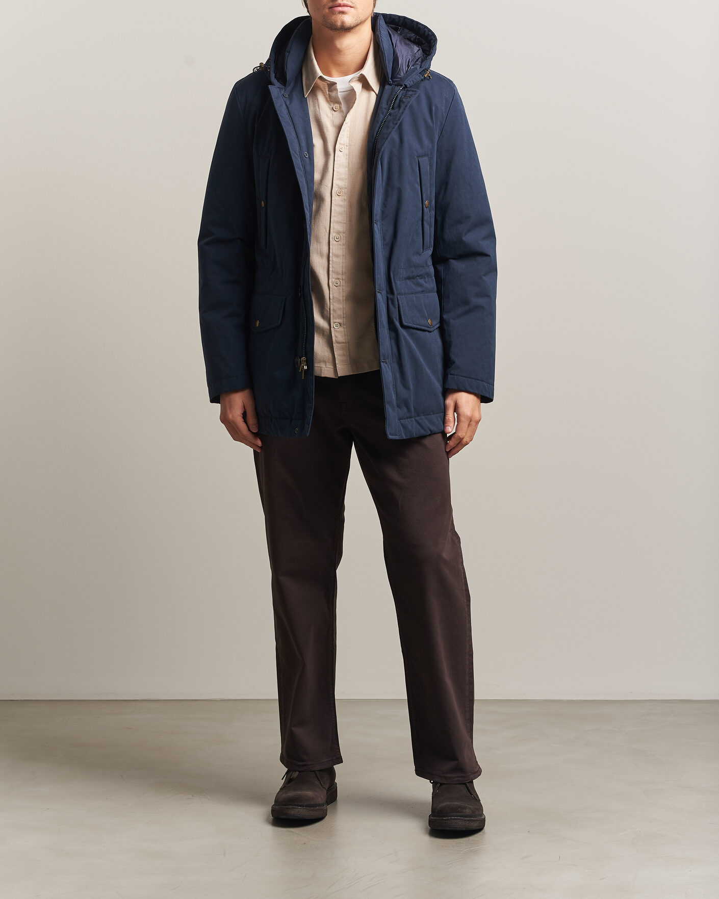 Men | Coats & Jackets | Woolrich | Mountain Cloth Parka Melton Blue