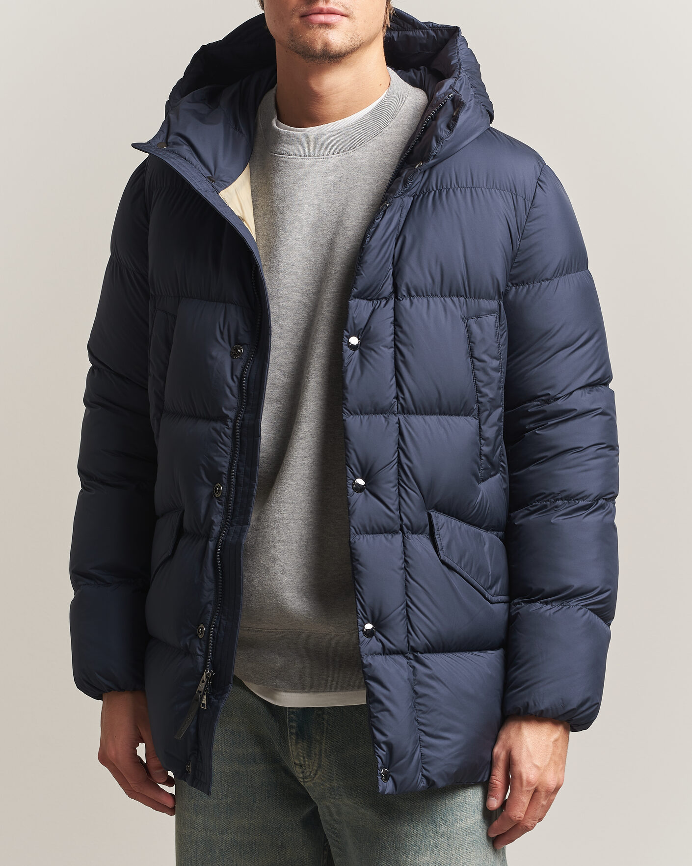 Men | Coats & Jackets | Woolrich | Cloud Davis Parka Melton Blue