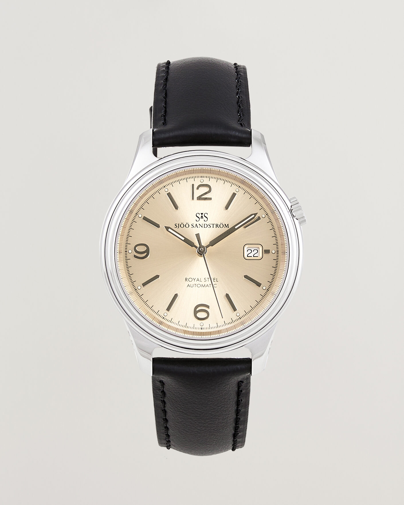 Men | Sjöö Sandström Royal Steel 41mm Black Calf | Sjöö Sandström | Royal Steel 41mm Black Calf