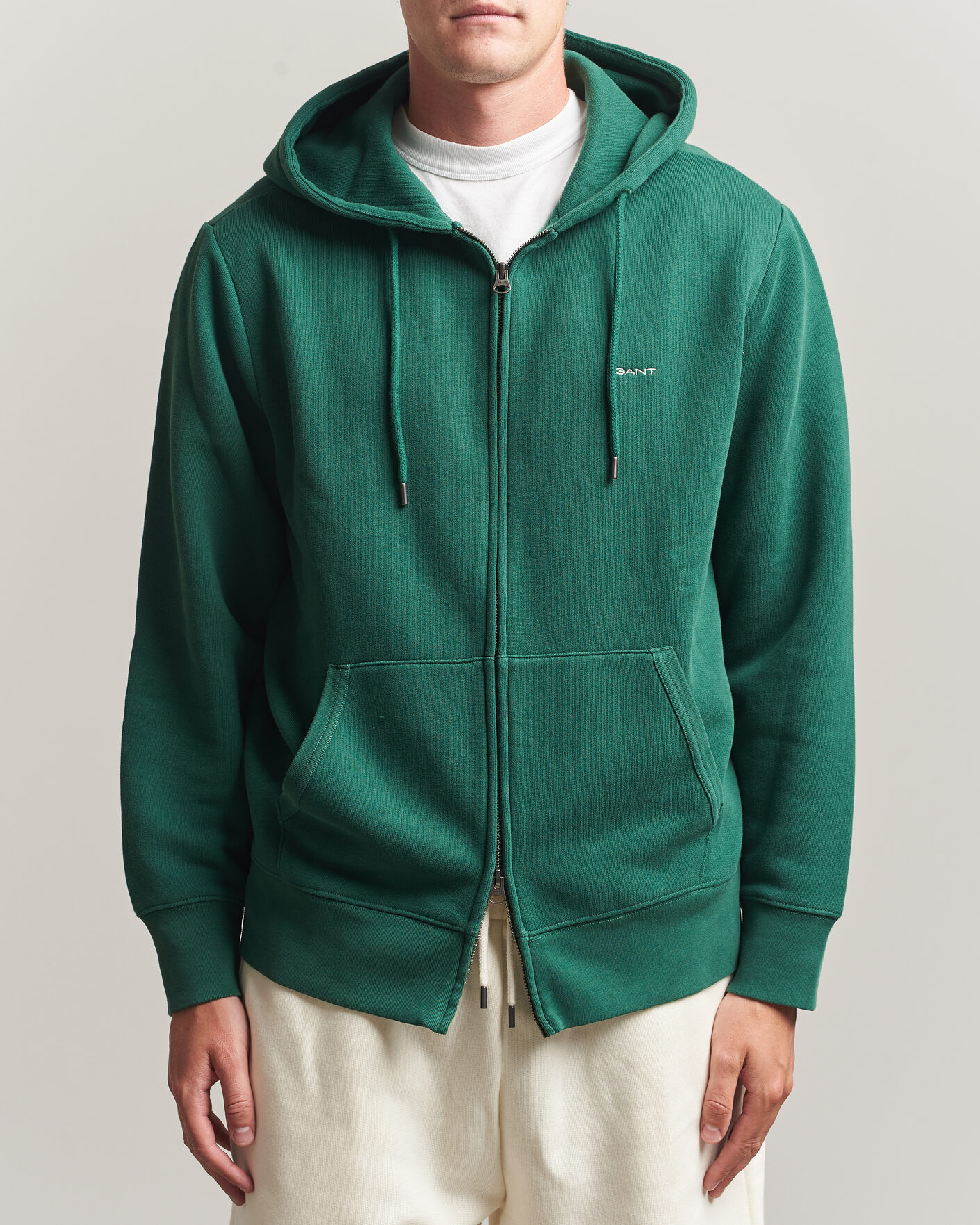 Men | Sweaters & Knitwear | Gant | Tournament Full Zip Hoodie Green