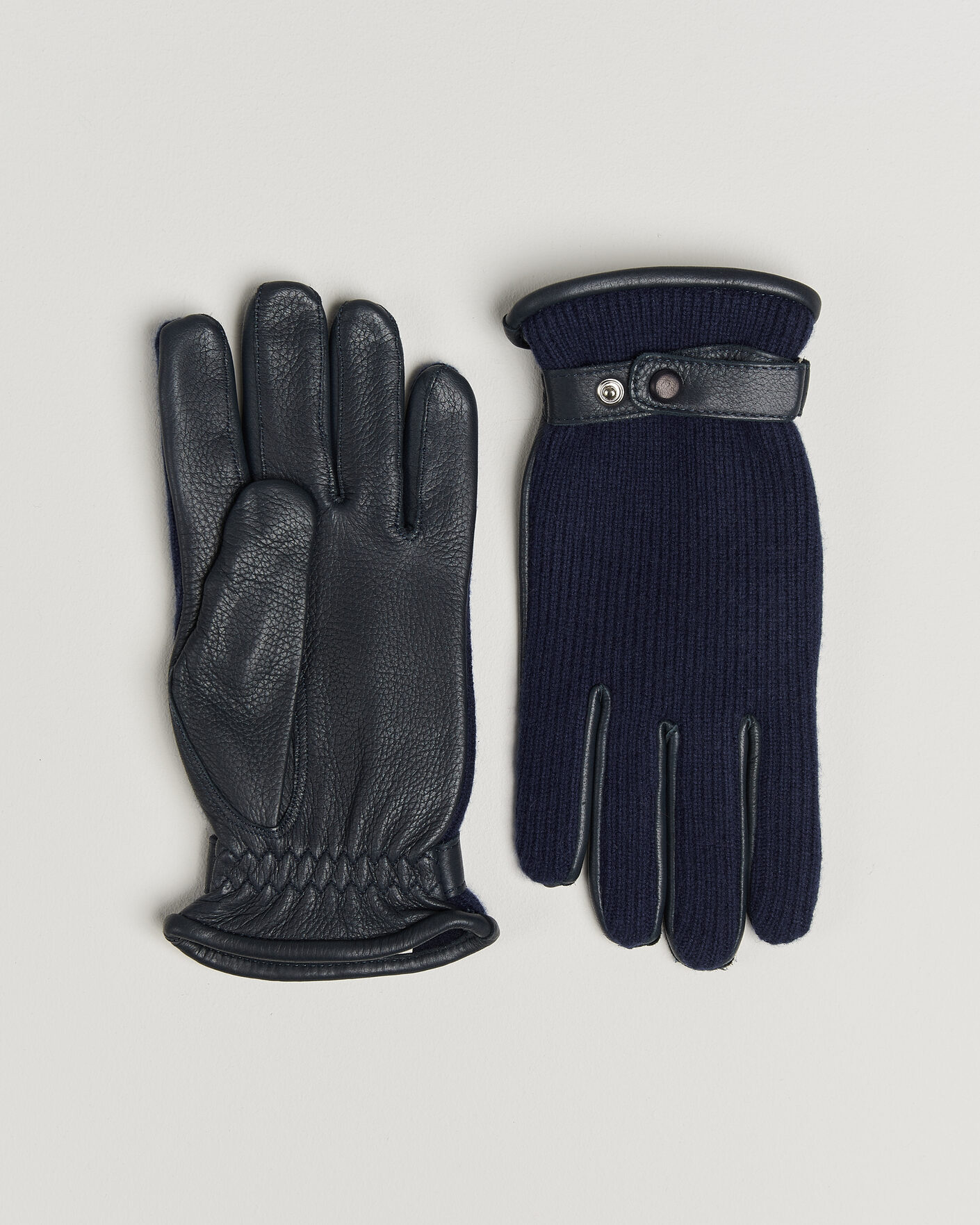 Men | Gloves | Hestra | Christopher Cashmere/Elkskin Glove  Navy