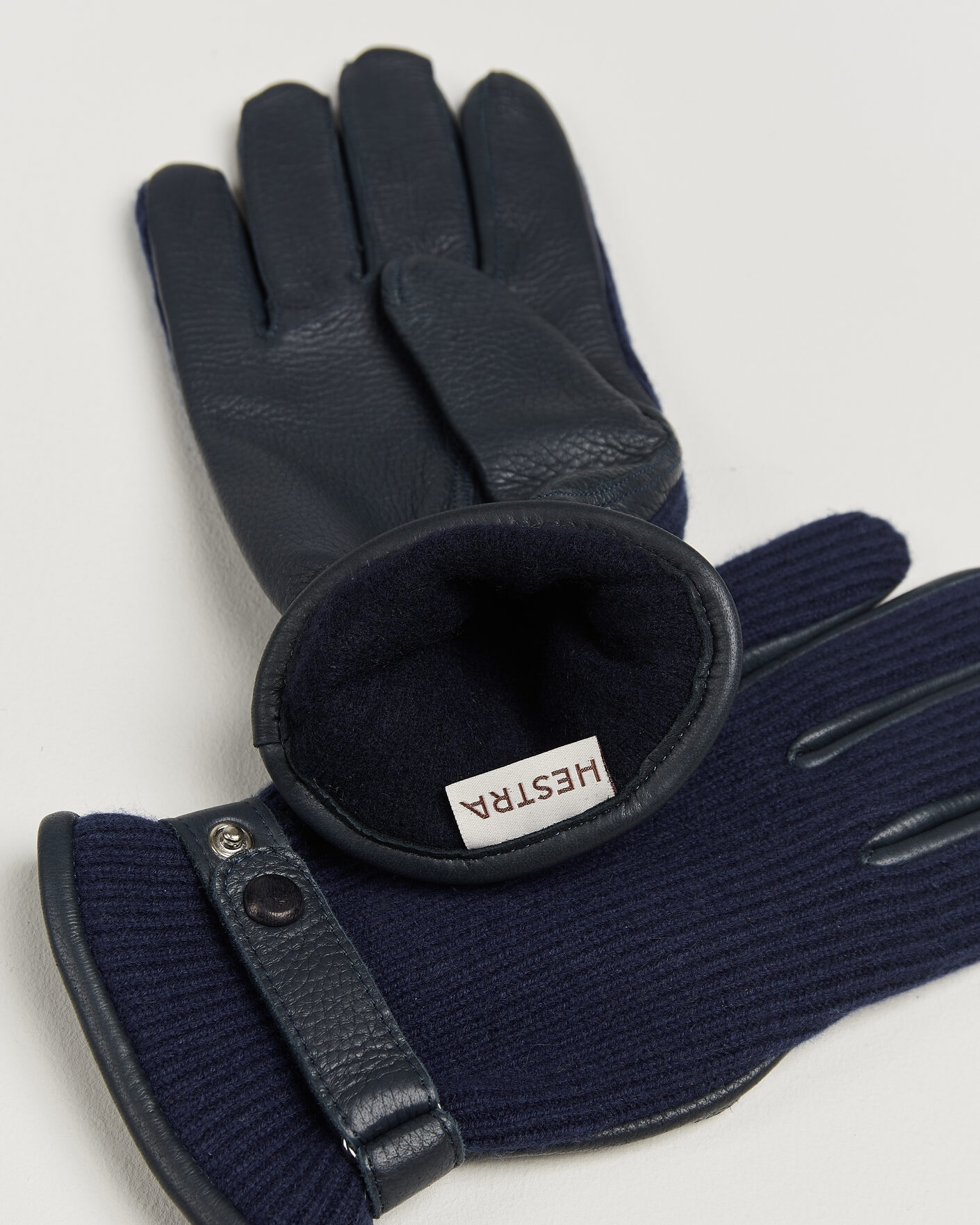 Men | Gloves | Hestra | Christopher Cashmere/Elkskin Glove  Navy