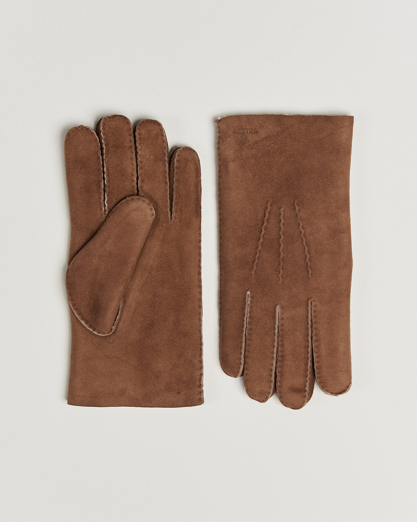 Men | Gloves | Hestra | Bernard Lambskin Suede Glove Brown