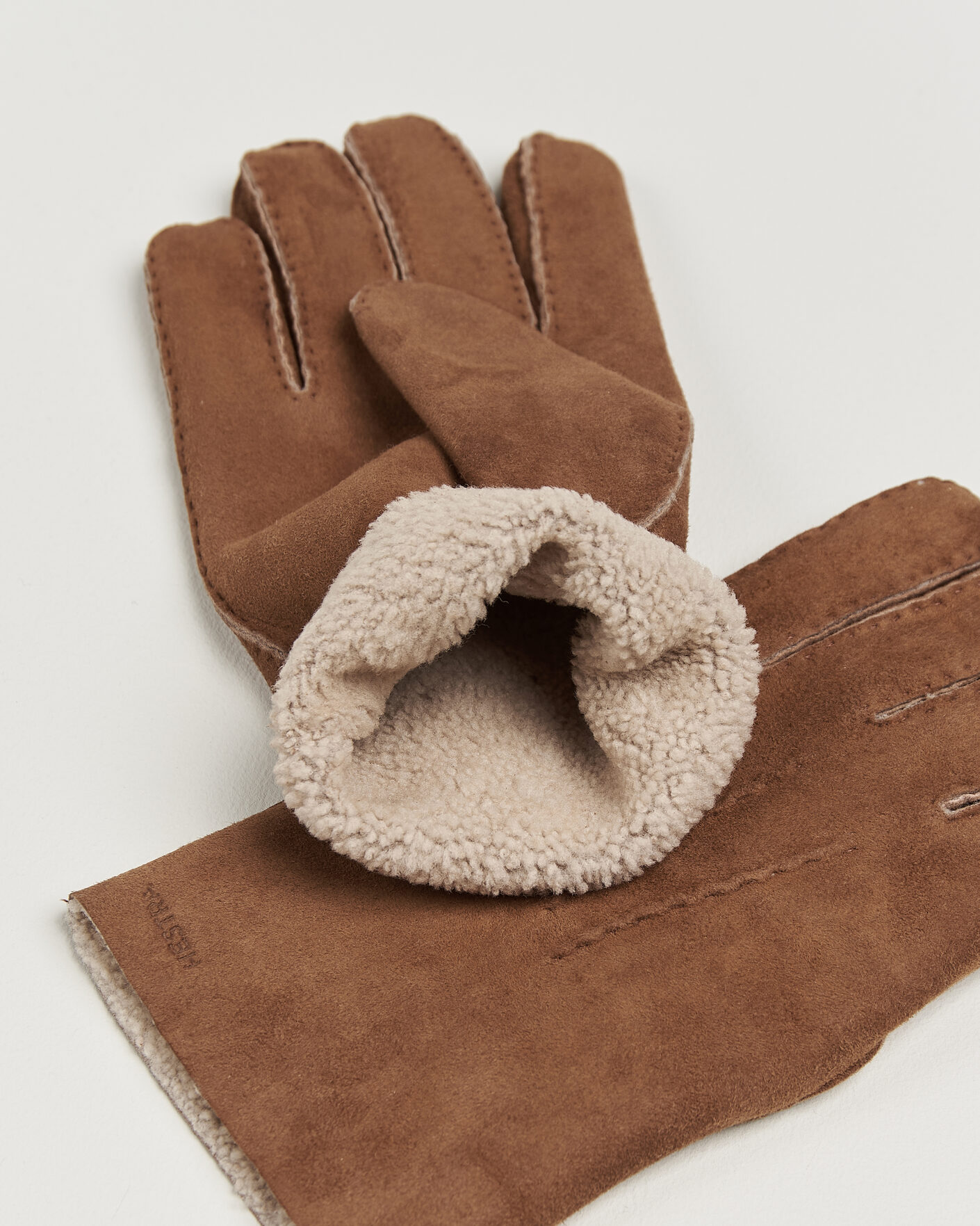Men | Gloves | Hestra | Bernard Lambskin Suede Glove Brown