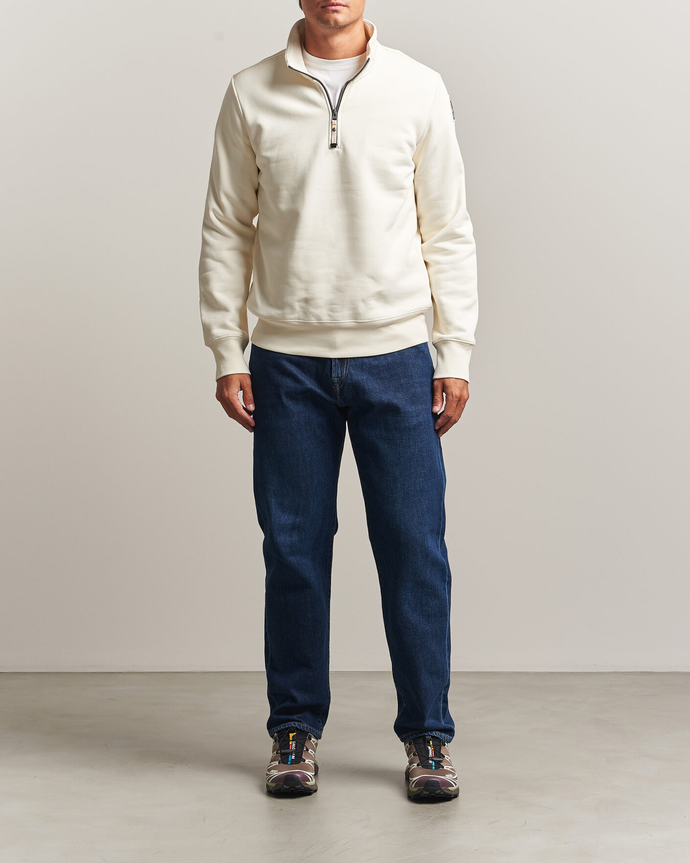 Men | Sweaters & Knitwear | Parajumpers | Broad Peak Super Easy Half Zip Sweatshirt Warm Ivory