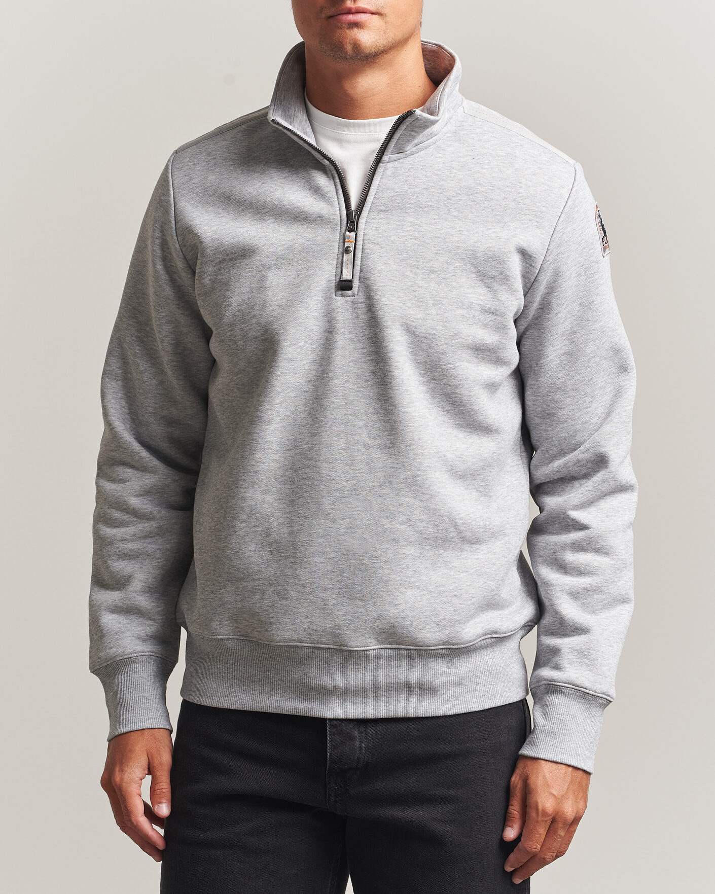 Men | Sweaters & Knitwear | Parajumpers | Broad Peak Super Easy Half Zip Sweatshirt Ash Grey Melange