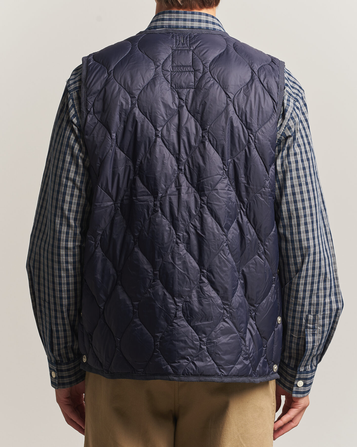 Men | Gilets | TAION | Military Crew Neck Down Vest Dark Navy