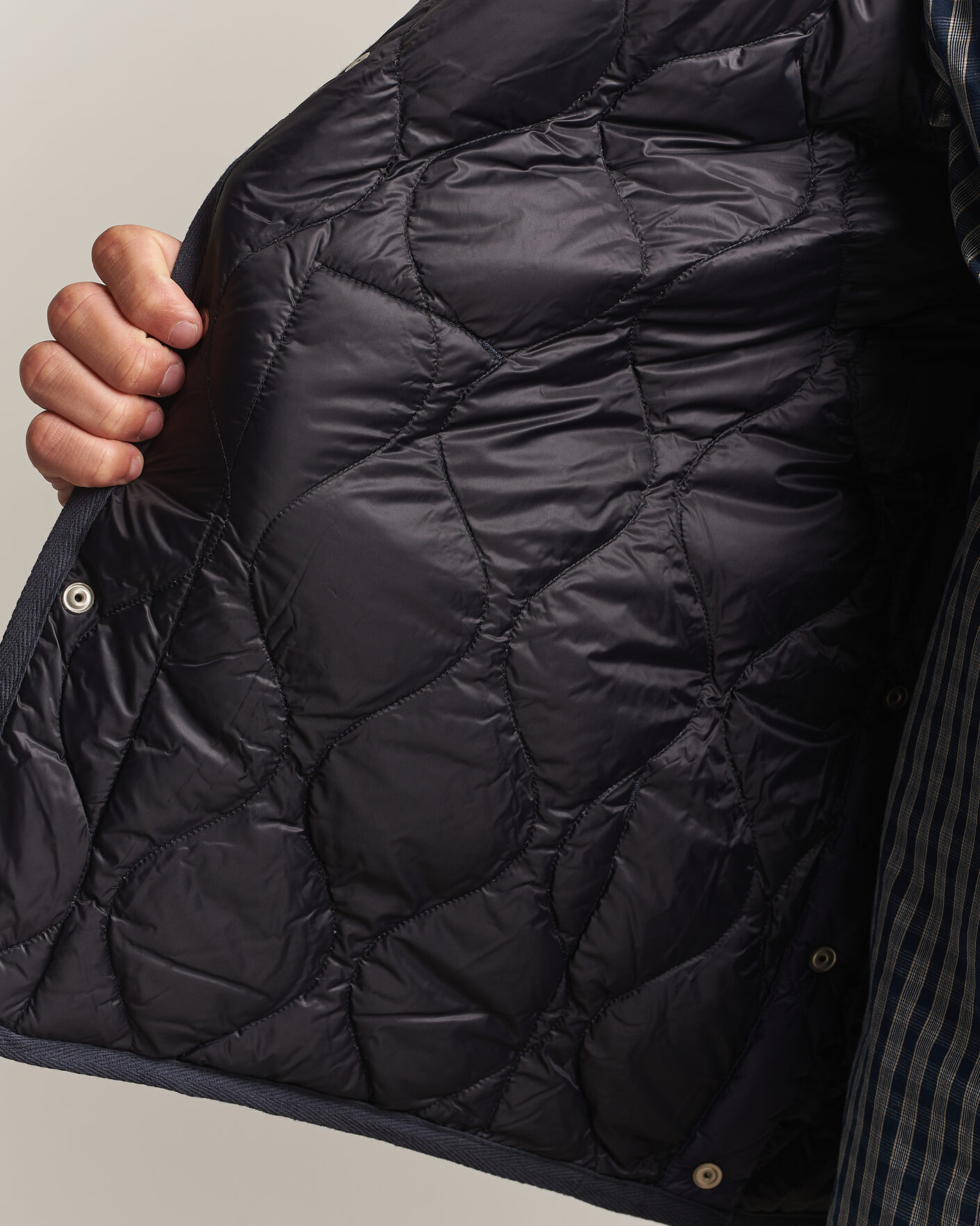 Men | Gilets | TAION | Military Crew Neck Down Vest Dark Navy