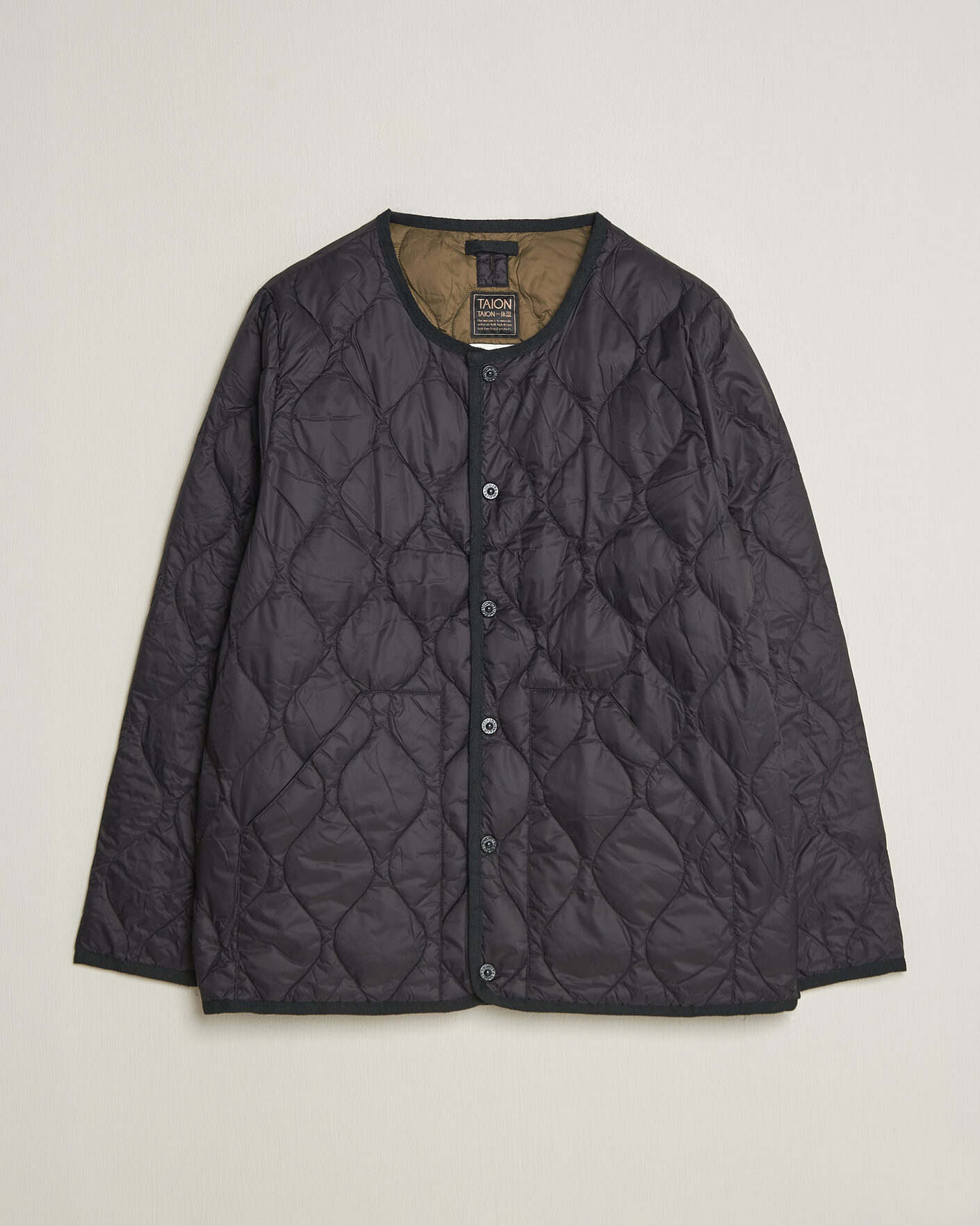 Men | Coats & Jackets | TAION | Military Crew Neck Down Jacket Black