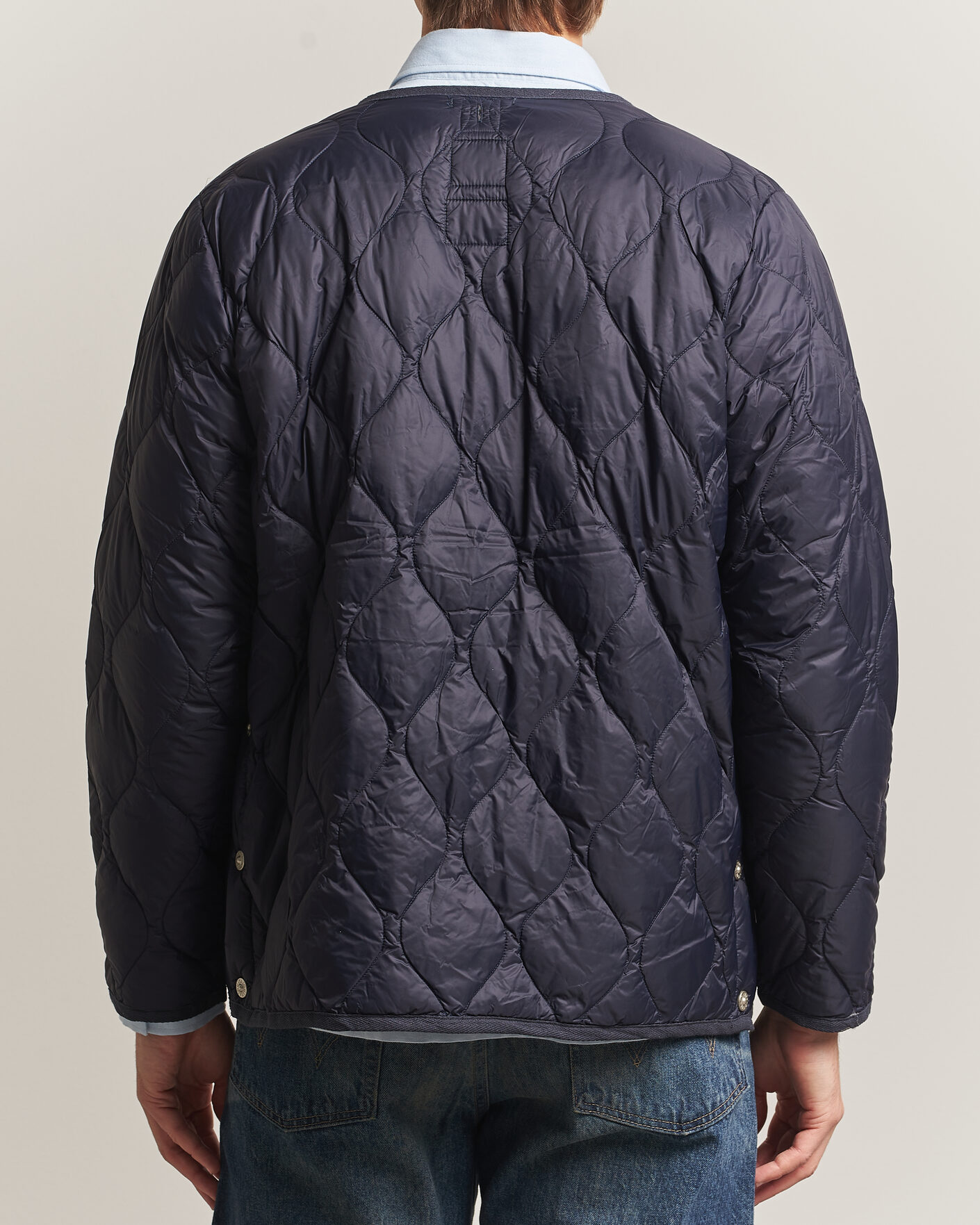 Men | Coats & Jackets | TAION | Military Crew Neck Down Jacket Dark Navy