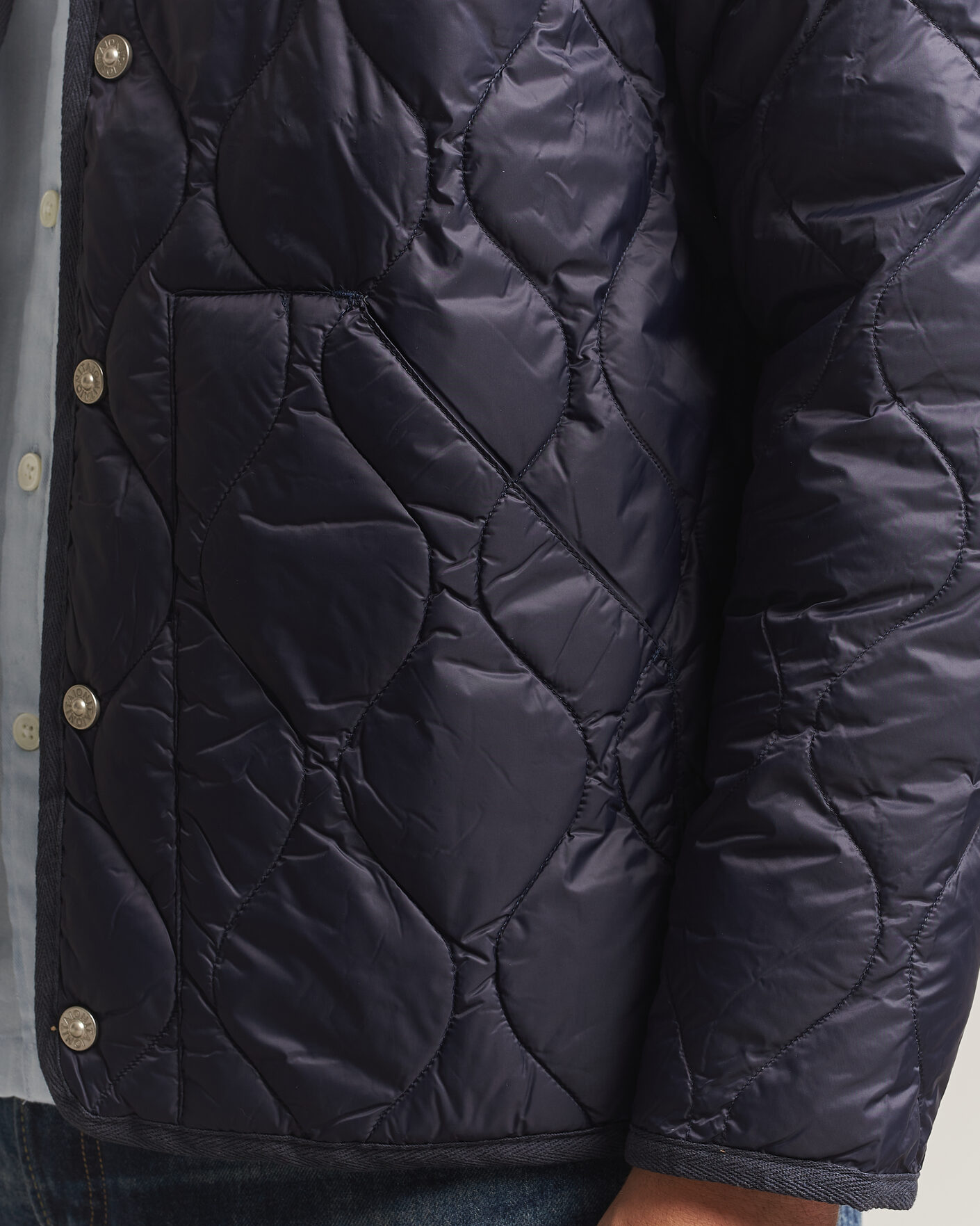 Men | Coats & Jackets | TAION | Military Crew Neck Down Jacket Dark Navy