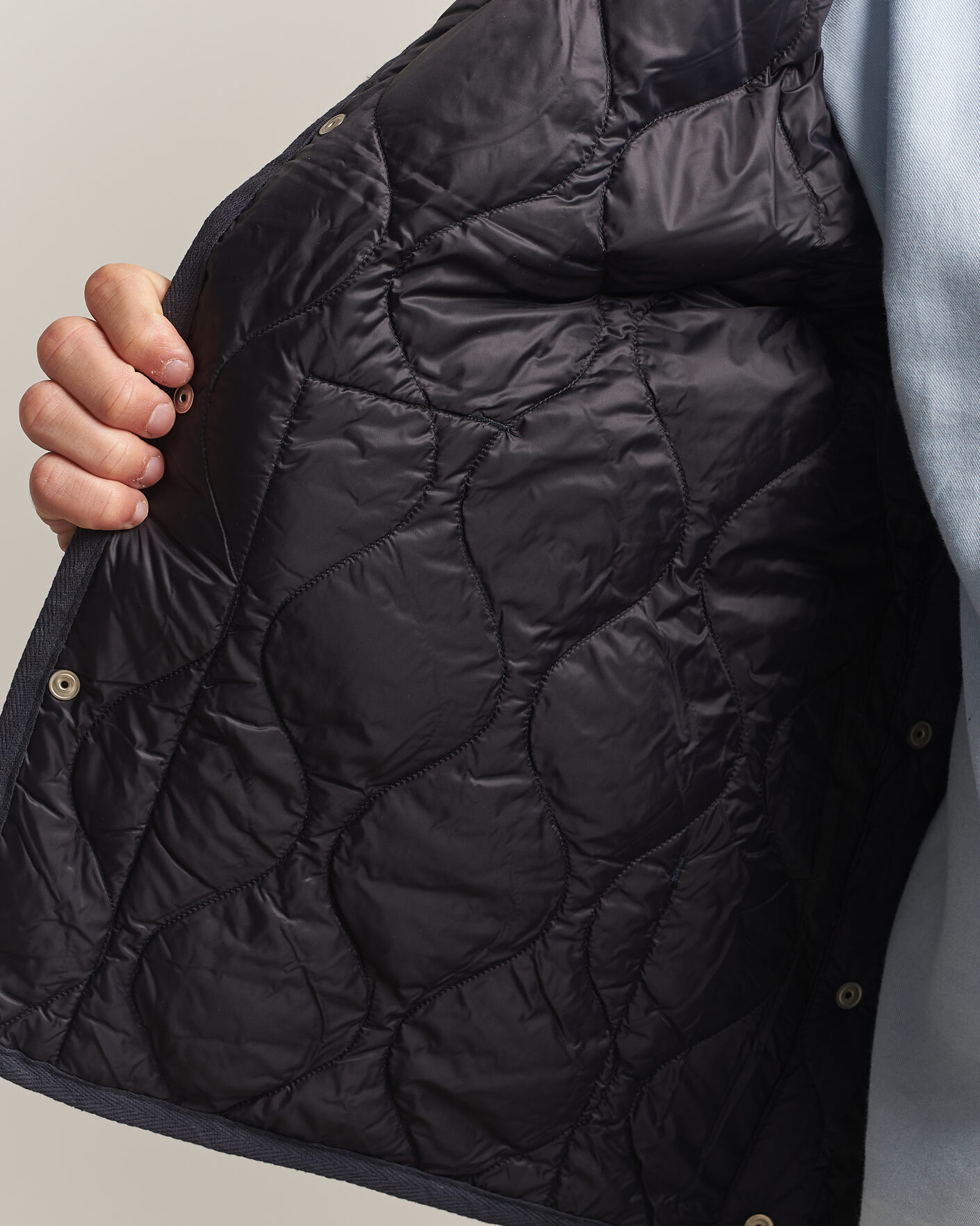 Men | Coats & Jackets | TAION | Military Crew Neck Down Jacket Dark Navy