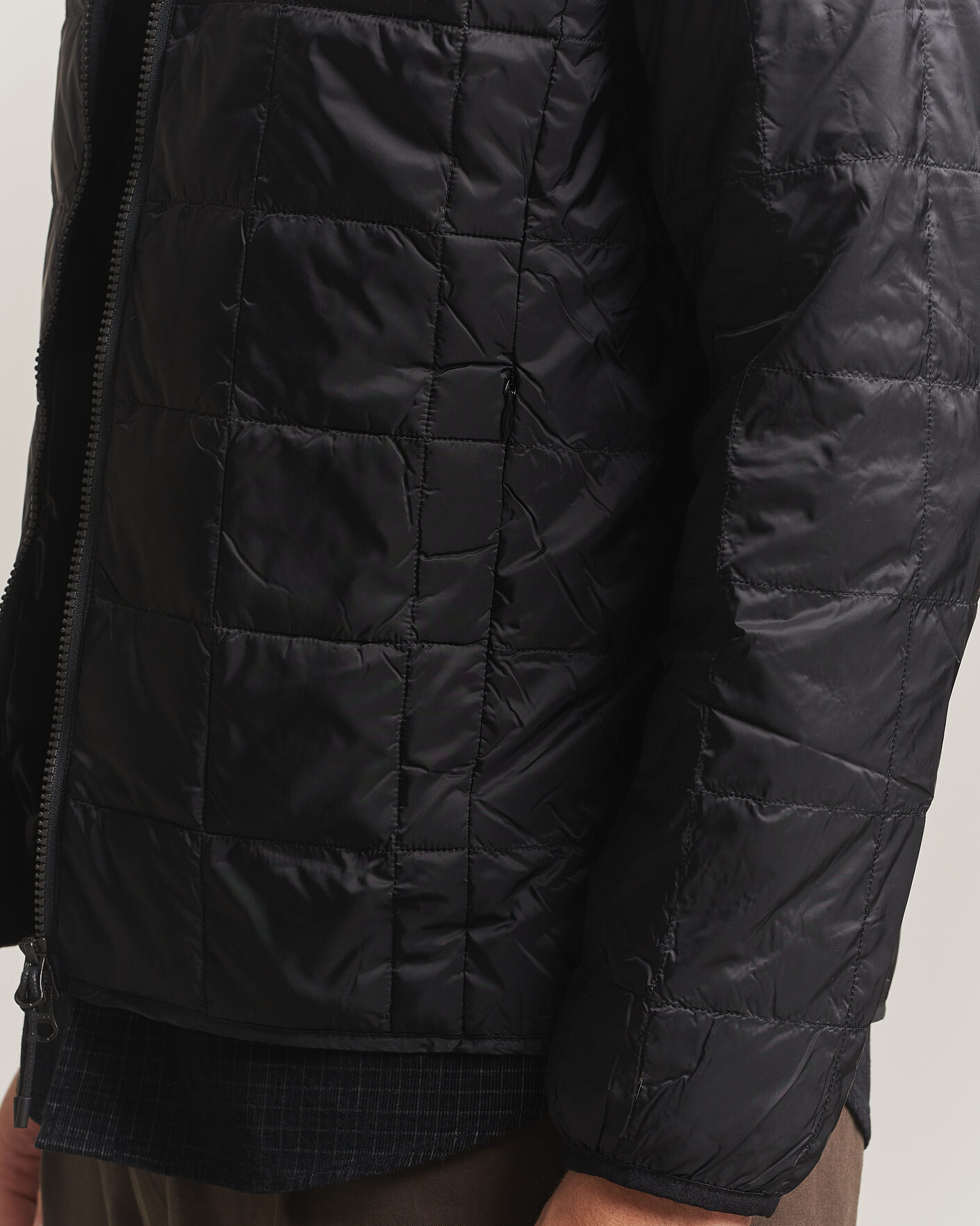 Men | Coats & Jackets | TAION | High Neck Full Zip Lightweight Down Jacket Black