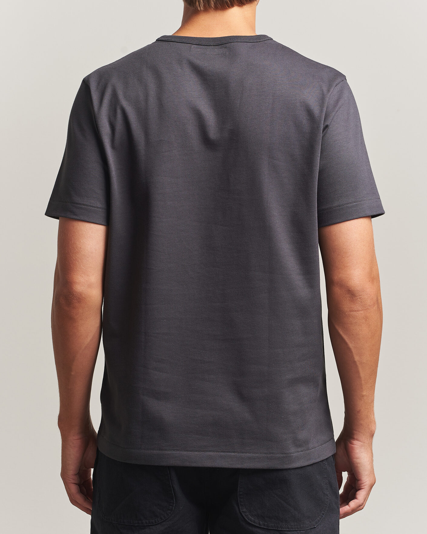 Men | T-Shirts | Merz b. Schwanen | Classic Fit Sturdy Loopwheeled T-Shirt Charcoal