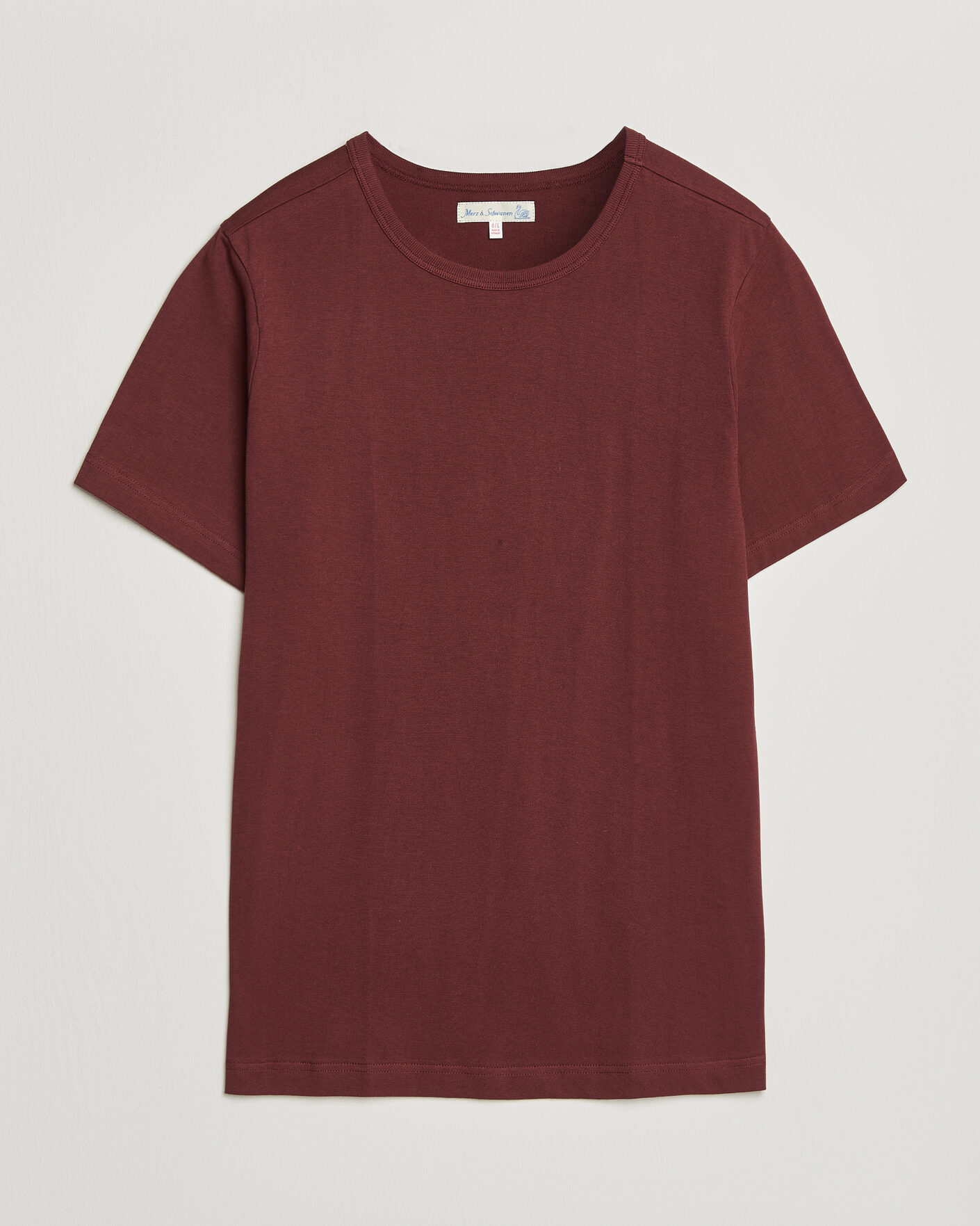 Men | T-Shirts | Merz b. Schwanen | 1950s Classic Loopwheeled T-shirt Burgundy