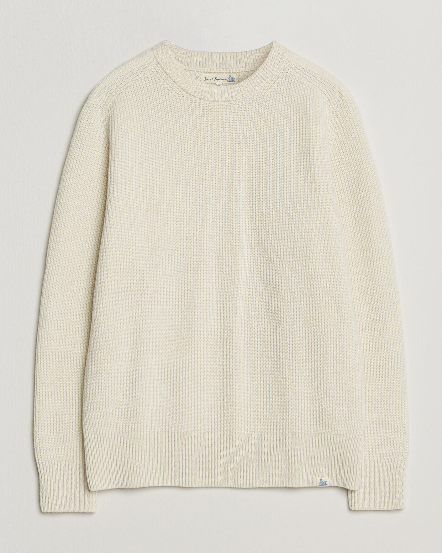 Men | Sweaters & Knitwear | Merz b. Schwanen | Merino/Cashmere Knitted Sweater Nature