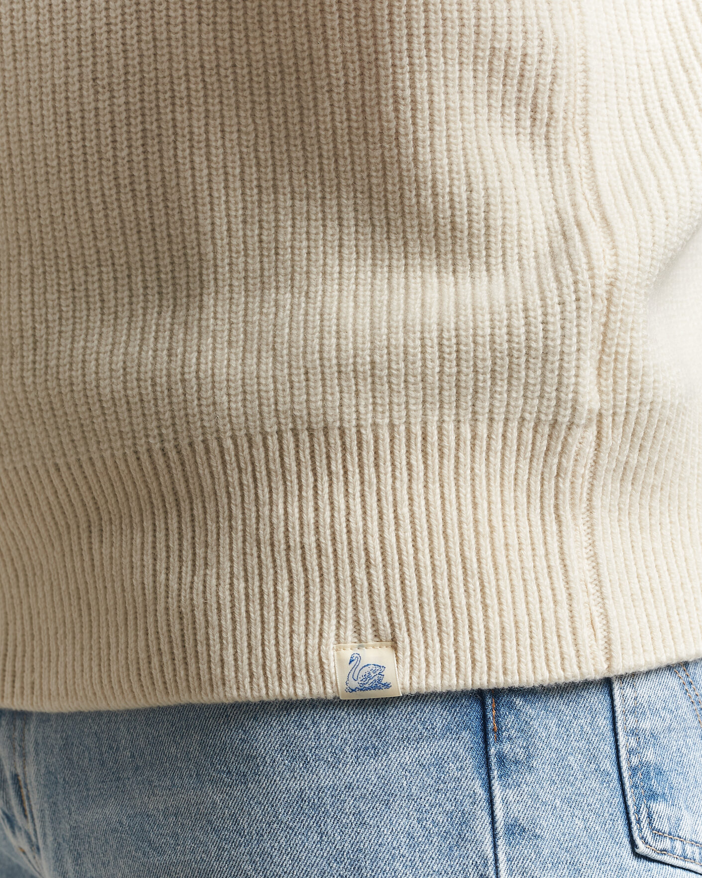 Men | Sweaters & Knitwear | Merz b. Schwanen | Merino/Cashmere Knitted Sweater Nature