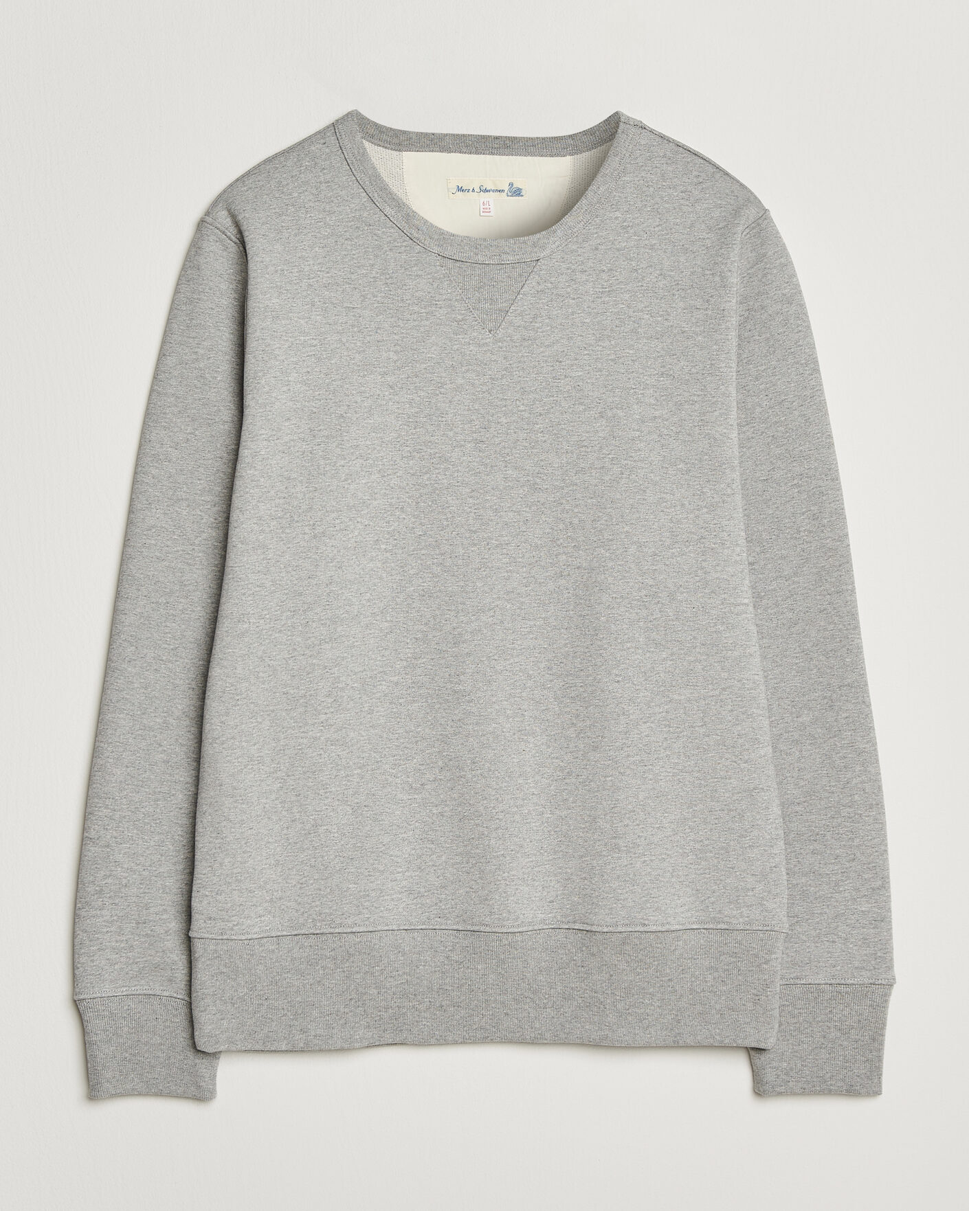 Men | Sweaters & Knitwear | Merz b. Schwanen | Classic Fit Loopwheeled Heavyweight Sweatshirt Grey Melange