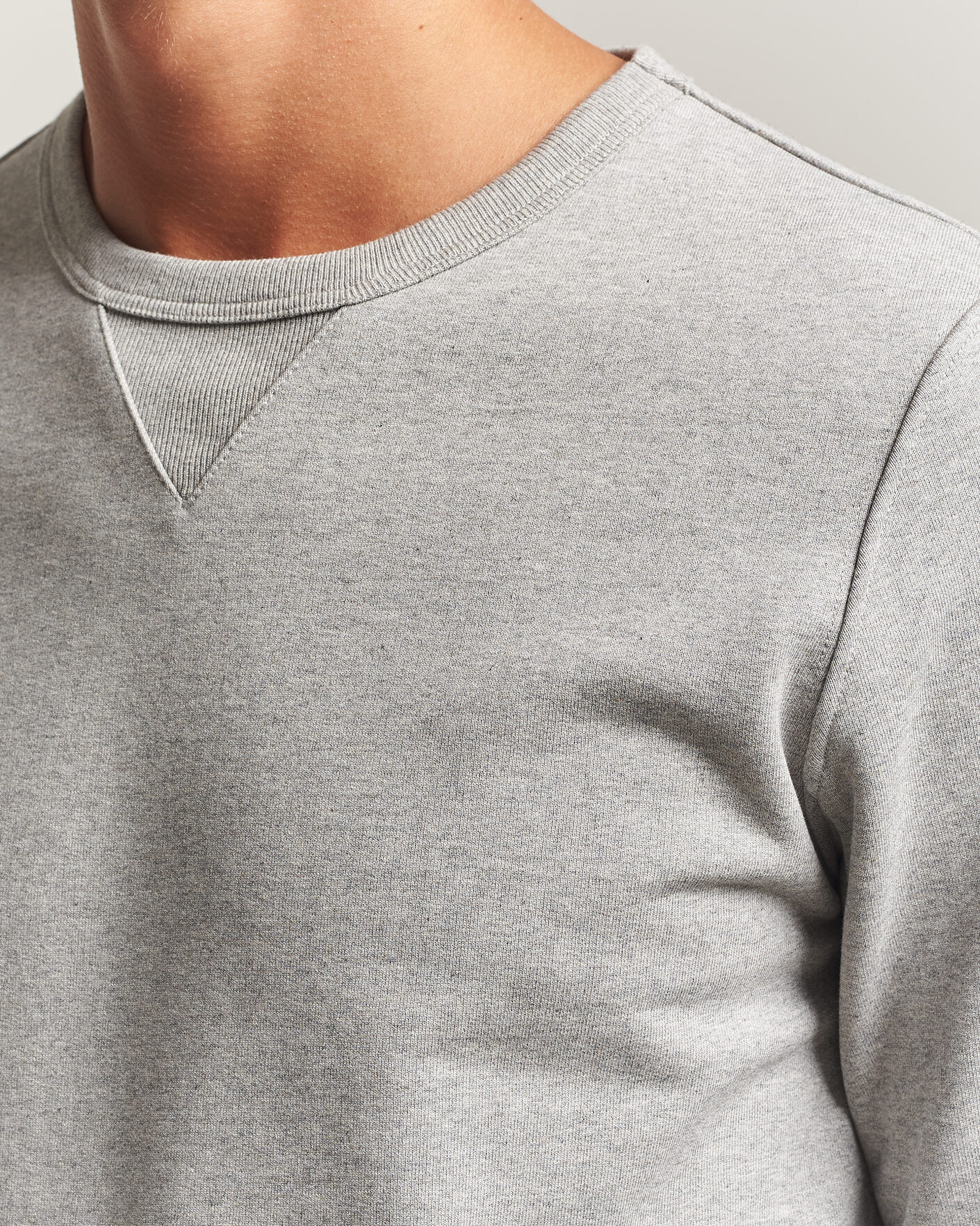 Men | Sweaters & Knitwear | Merz b. Schwanen | Classic Fit Loopwheeled Heavyweight Sweatshirt Grey Melange