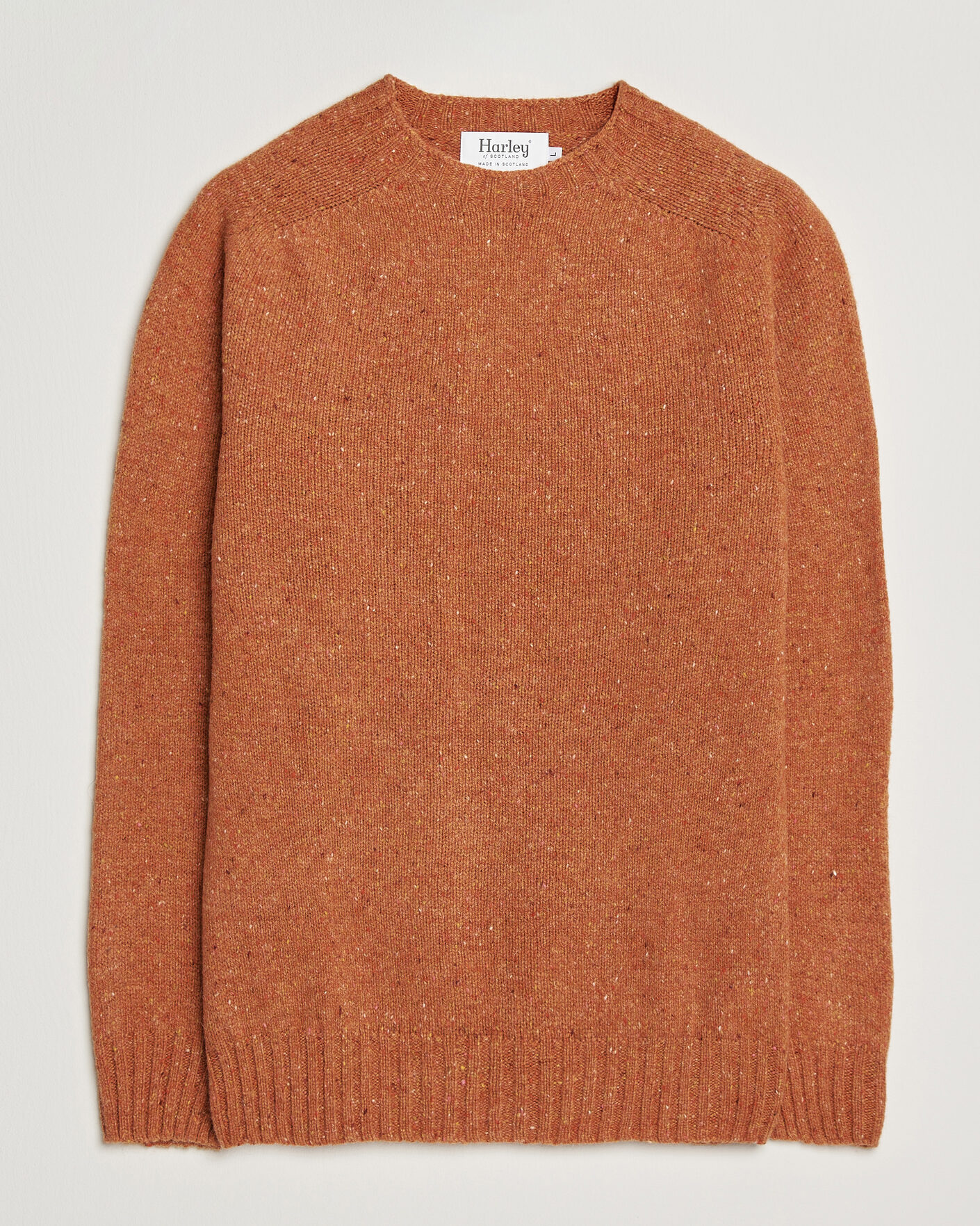Men | Business & Beyond | Harley Of Scotland | Donegal Wool Crewneck Orange