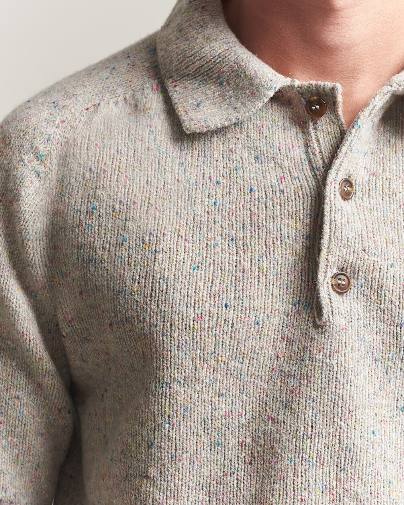 Men | Sweaters & Knitwear | Harley Of Scotland | Donegal Wool Polo Machair
