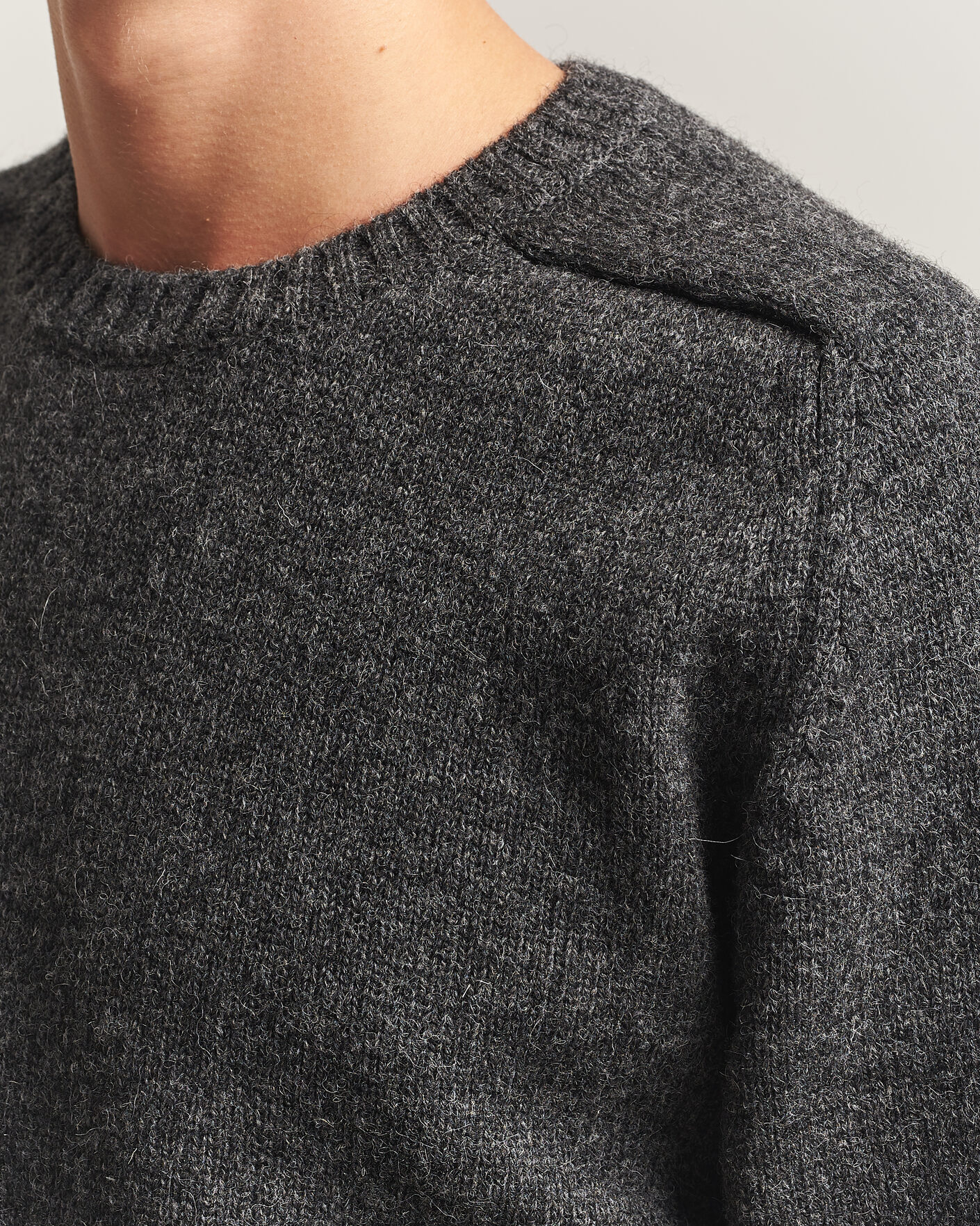 Men | Sweaters & Knitwear | Kamakura Shirts | 5 Gauge Shetland Sweater Gray