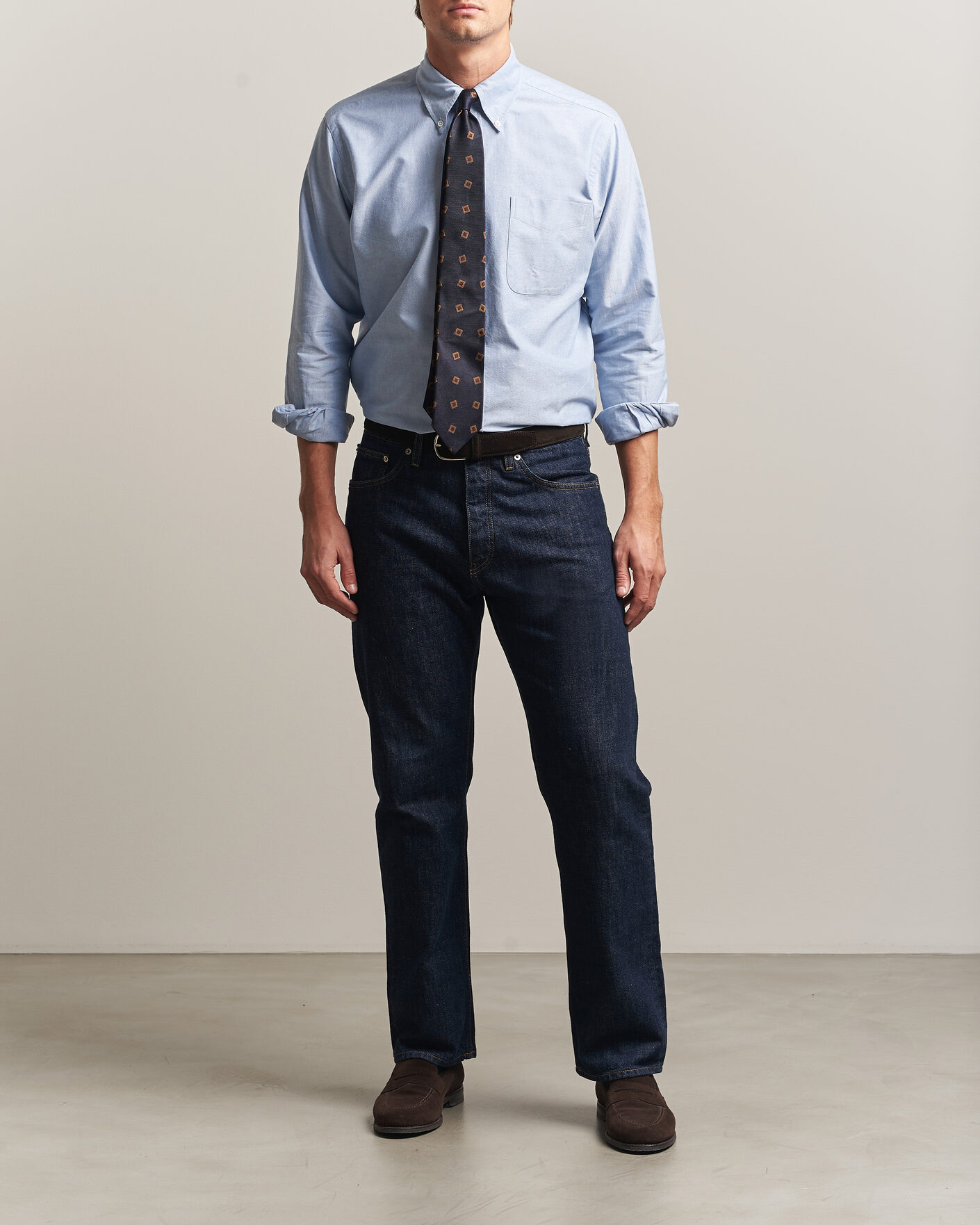 Men | Shirts | Kamakura Shirts | Ametora Japanese Oxford BD Shirt Light Blue