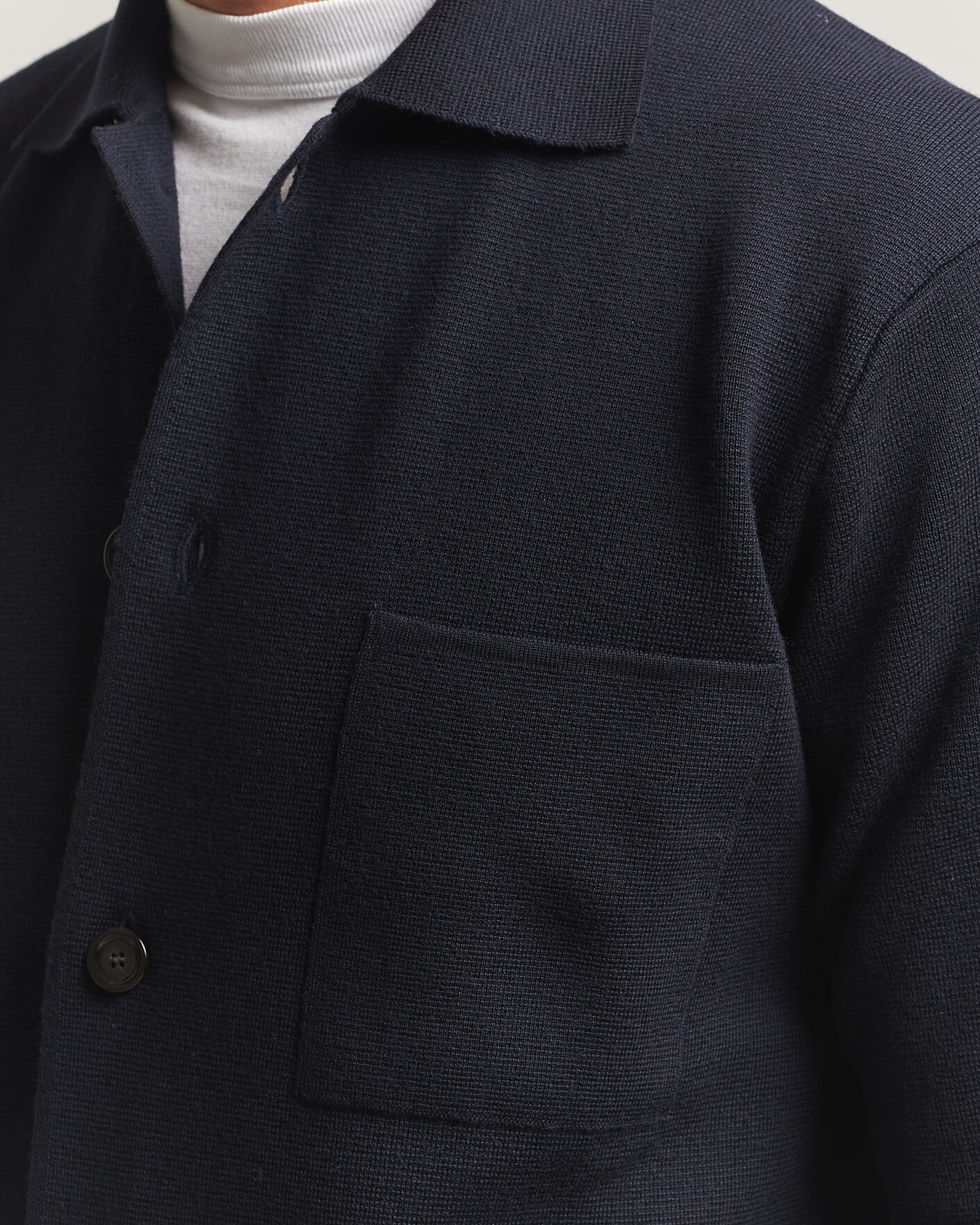 Men | Shirts | Lardini | Knitted Pocket Overshirt Navy
