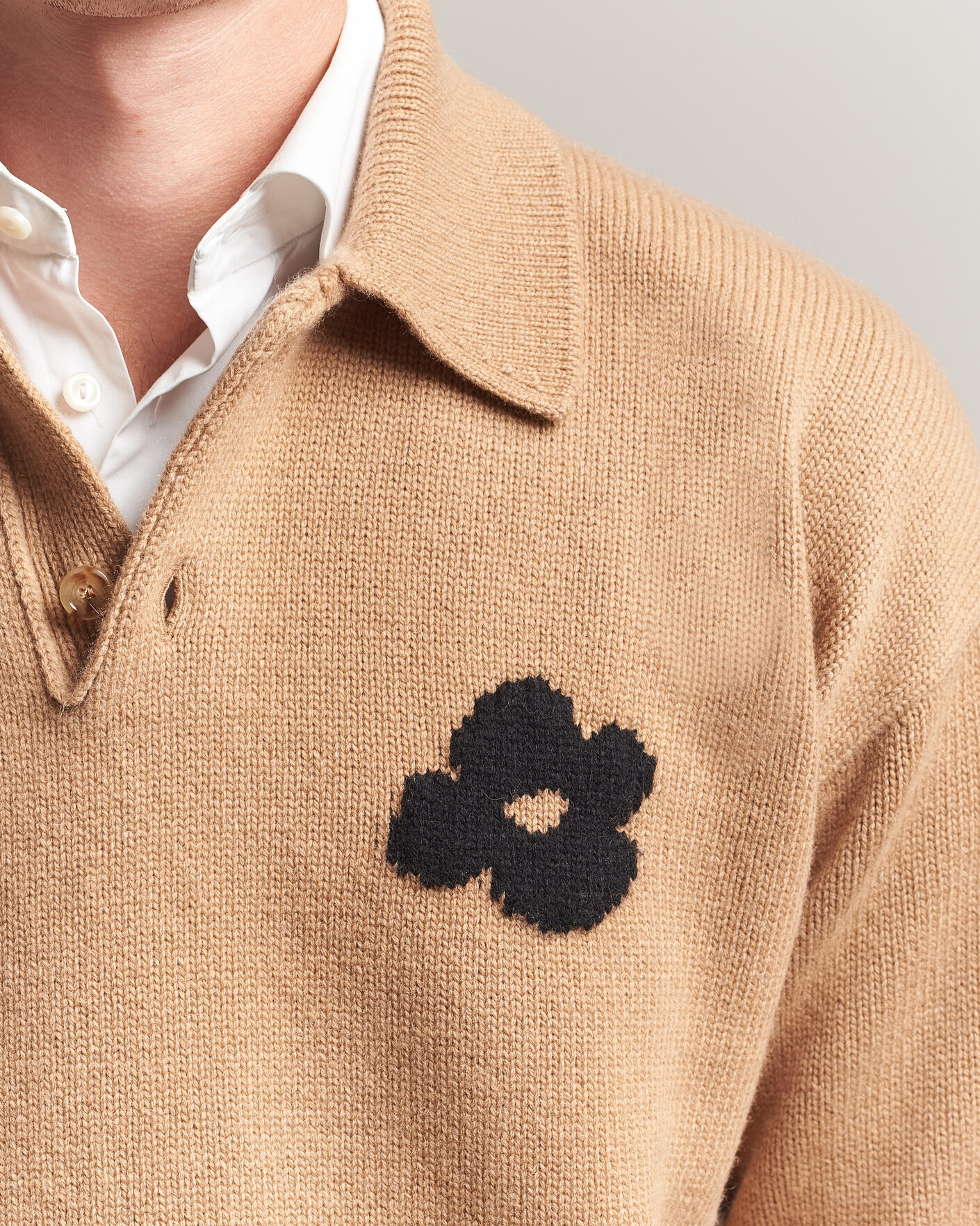 Men | Sweaters & Knitwear | Lardini | Knitted Wool/Cashmere Polo Brown