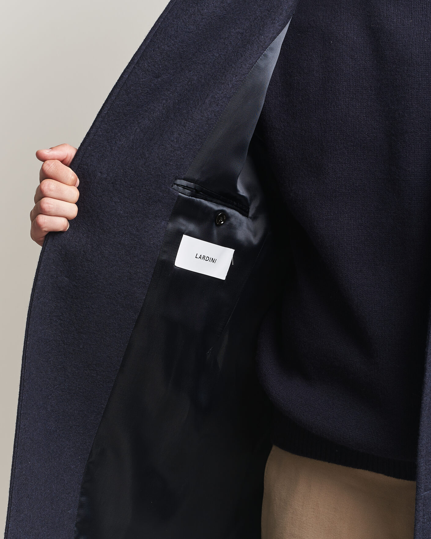 Men | Coats & Jackets | Lardini | Wool/Cashmere Boucle Car Coat Navy