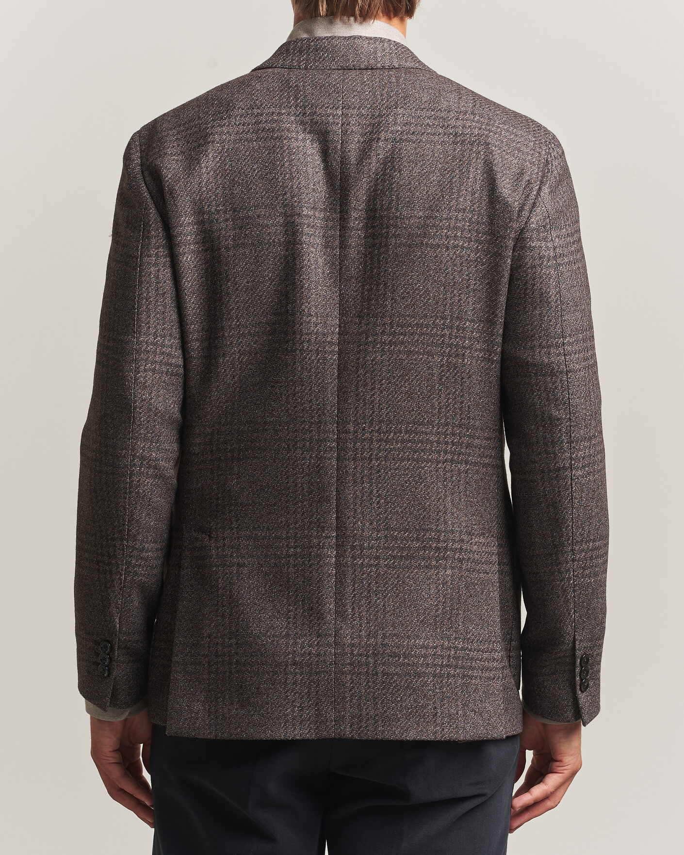 Men | Blazers | Lardini | Wool Structure Checked Blazer Brown