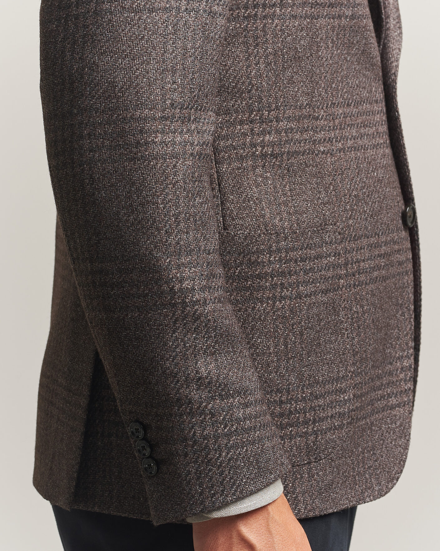 Men | Blazers | Lardini | Wool Structure Checked Blazer Brown