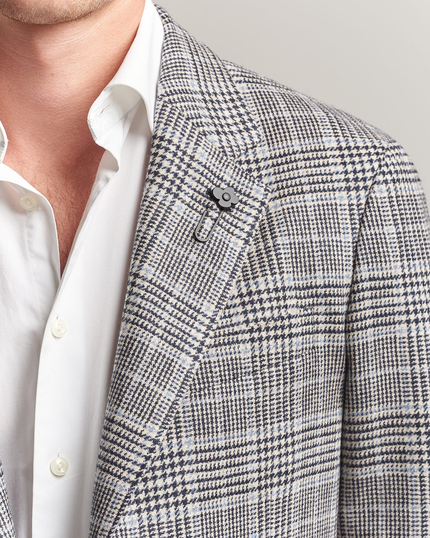 Men | Blazers | Lardini | Wool/Cashmere Houndstooth Blazer Blue