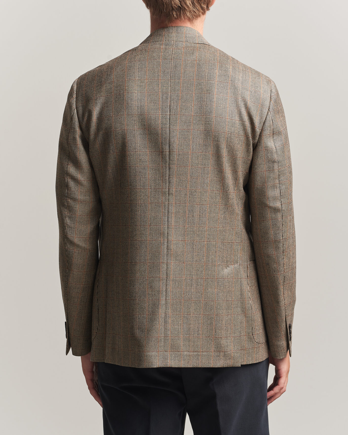 Men | Blazers | Lardini | Wool Prince of Wales Check Blazer Brown