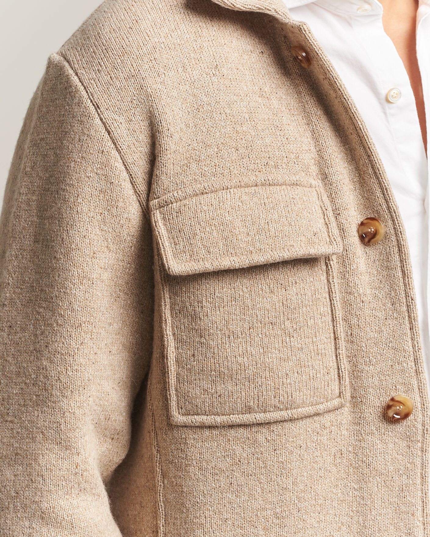 Men | Sweaters & Knitwear | Lardini | Knitted Shirt Jacket Beige