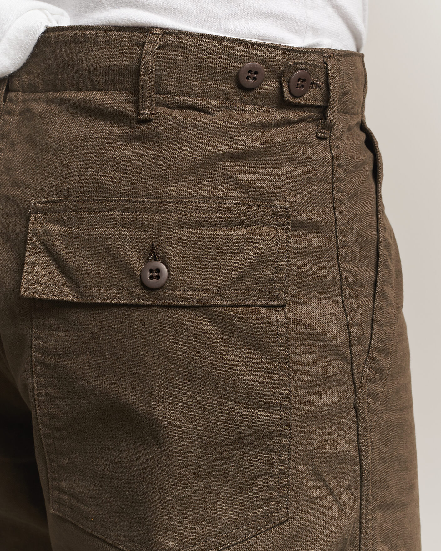 Men | Trousers | orSlow | Regular Fit Original Sateen Fatigue Pants Coffee Brown