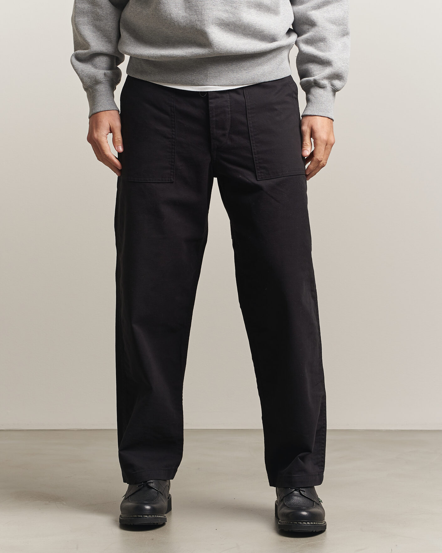 Men | Trousers | orSlow | Regular Fit Original Sateen Fatigue Pants Black