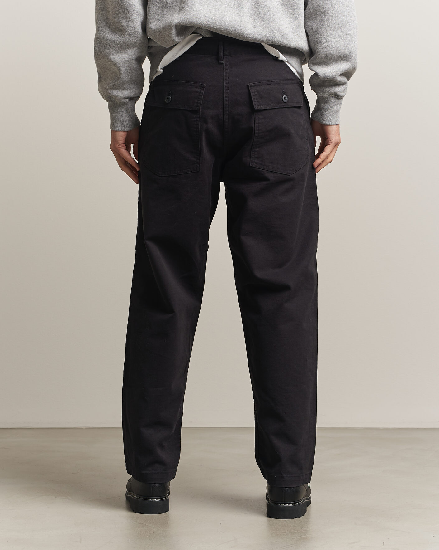 Men | Trousers | orSlow | Regular Fit Original Sateen Fatigue Pants Black