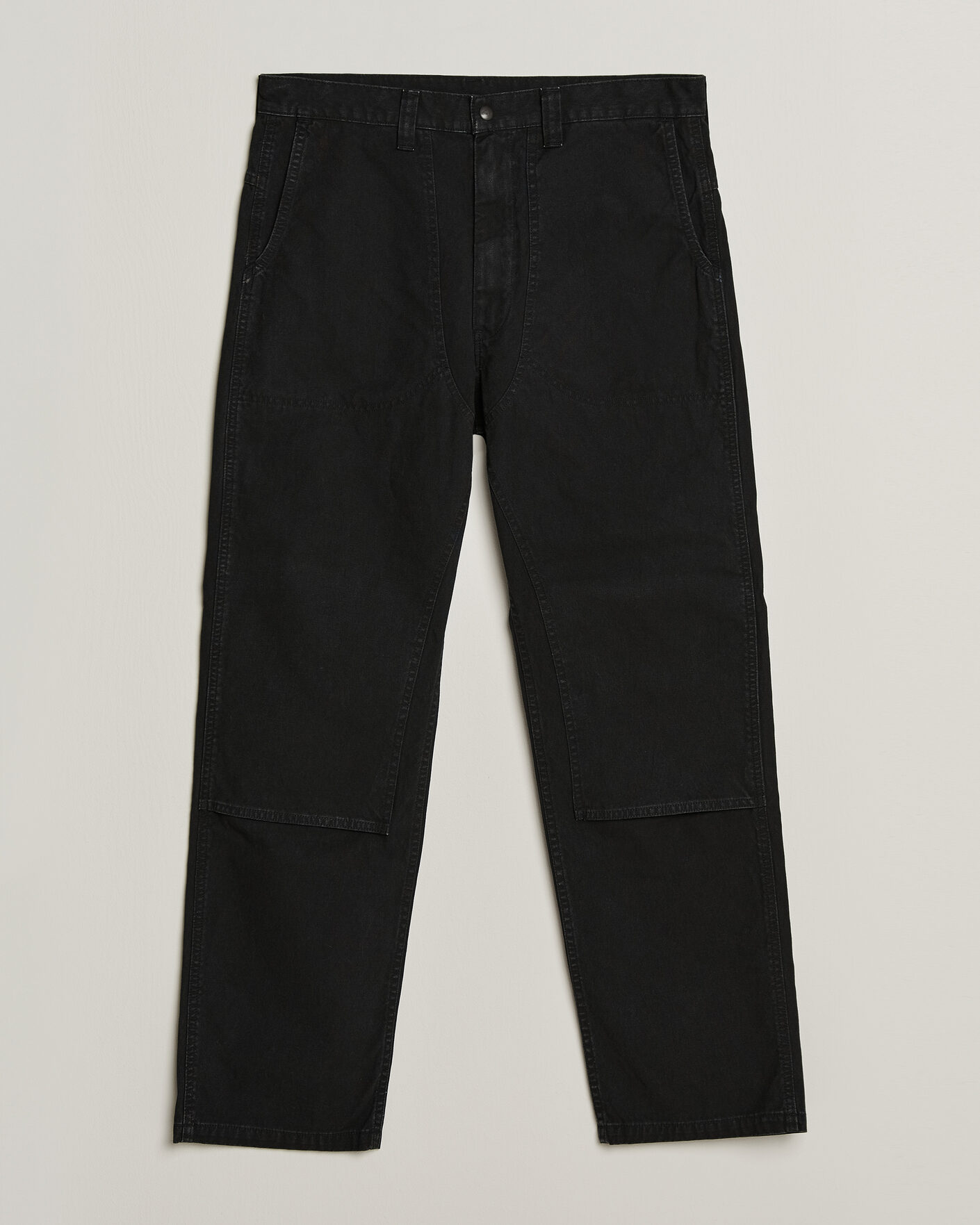 Men | Trousers | orSlow | Double Knee Work Trousers Black