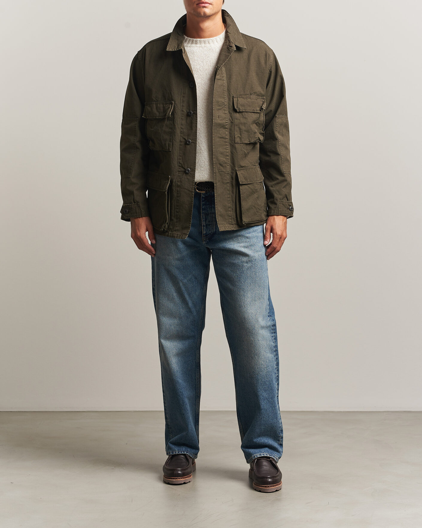Men | Coats & Jackets | orSlow | B.D.U. Stone Washed Jacket Coffee Brown