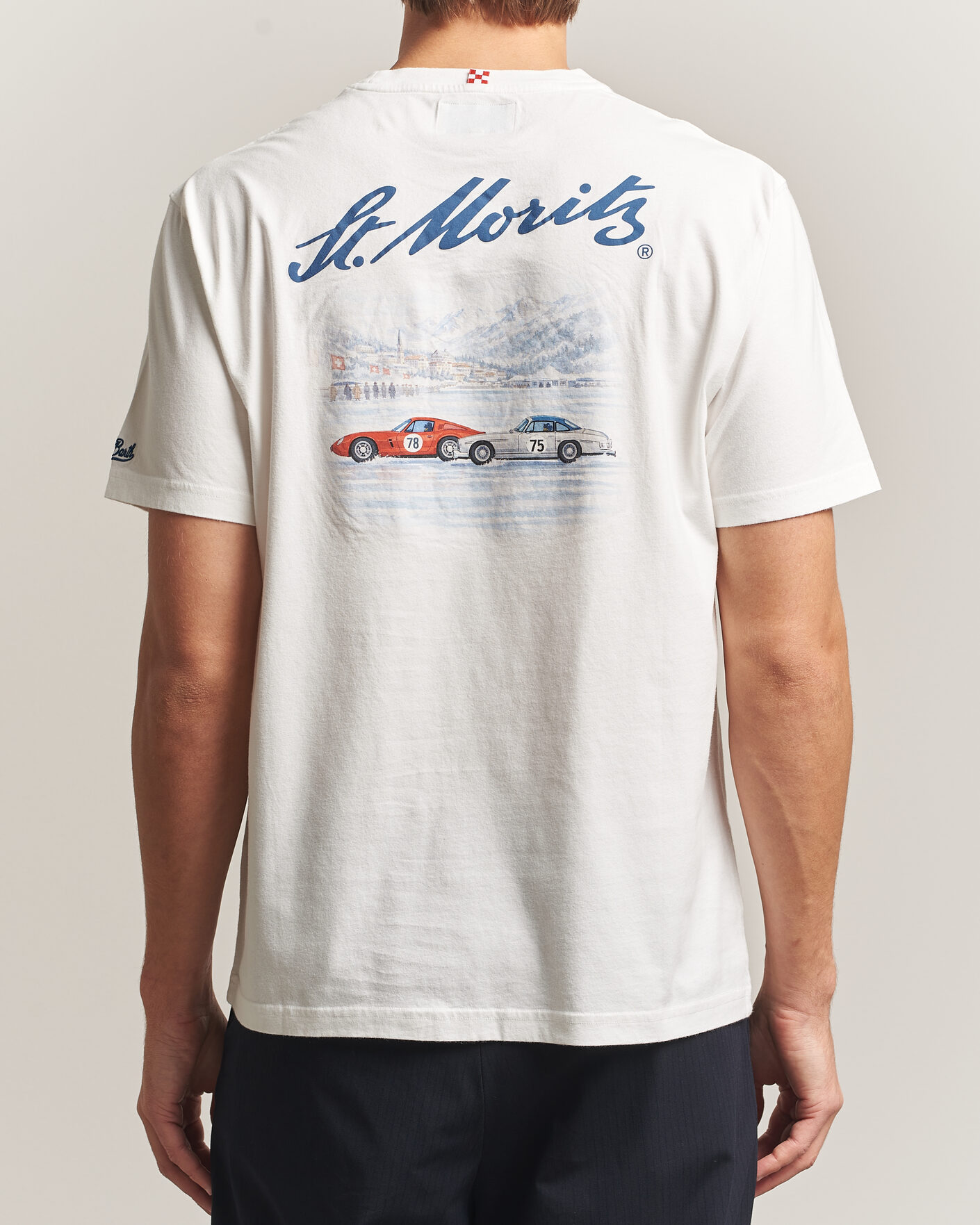 Men | T-Shirts | MC2 Saint Barth | Back Printed Cotton T-Shirt St Moritz Racing
