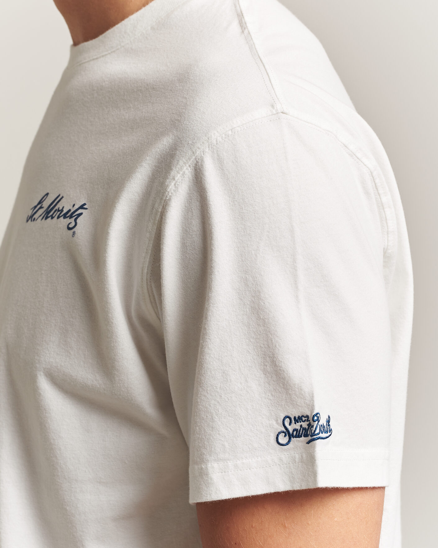 Men | T-Shirts | MC2 Saint Barth | Back Printed Cotton T-Shirt St Moritz Racing
