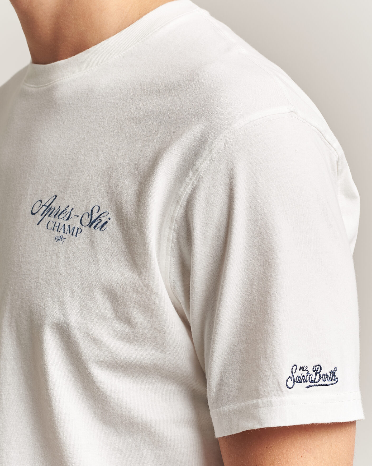 Men | T-Shirts | MC2 Saint Barth | Back Printed Cotton T-Shirt Ski Post Race
