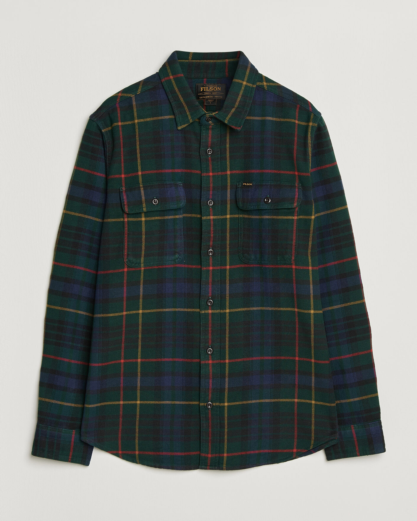 Men | Shirts | Filson | Vintage Flannel Work Shirt Green/Navy