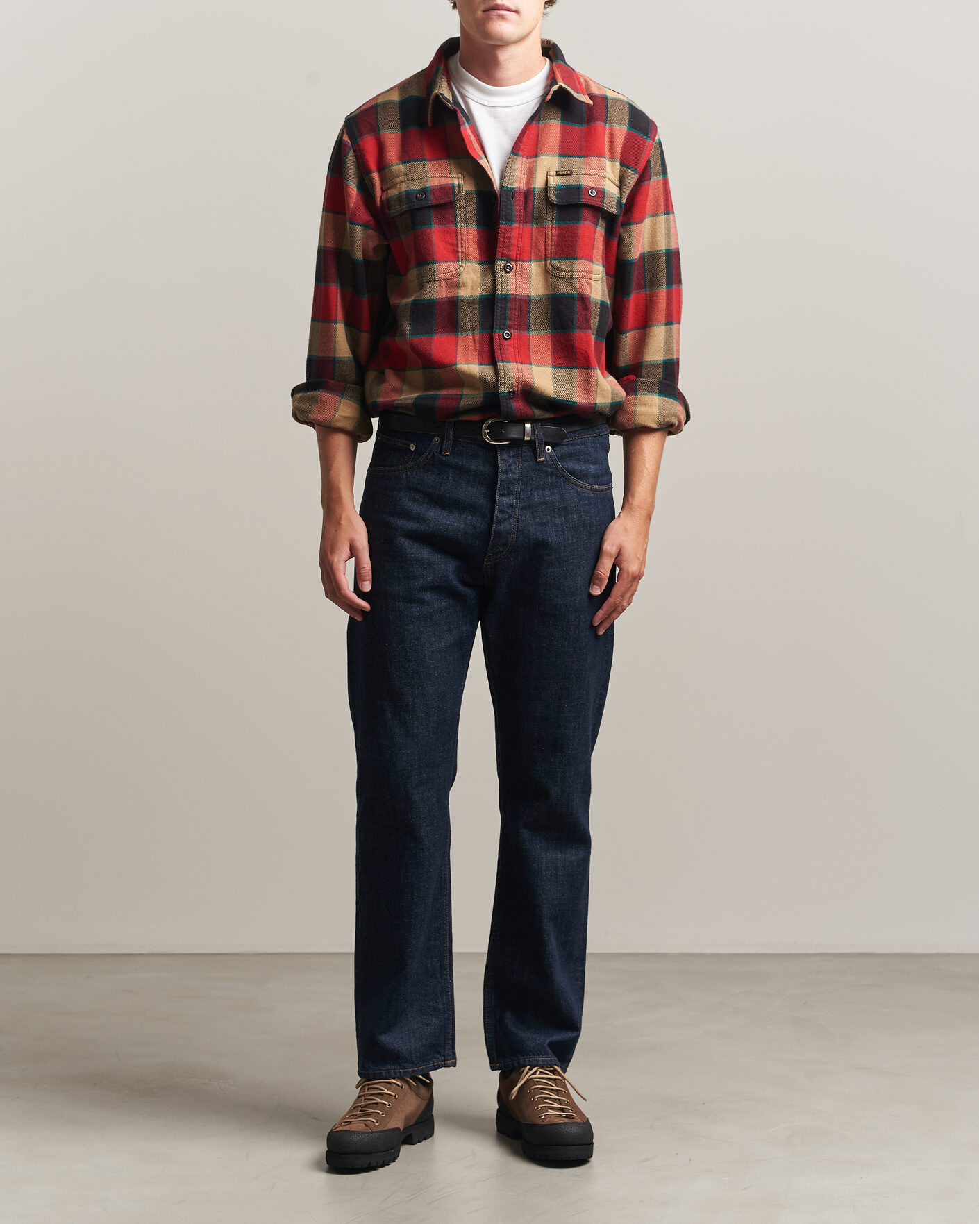 Men | Shirts | Filson | Vintage Flannel Work Shirt Red/Cream