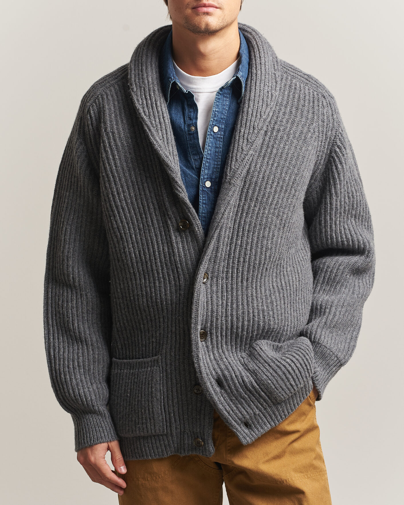 Men | Sweaters & Knitwear | Filson | Bristol Cardigan Sweater Medium Grey Melange