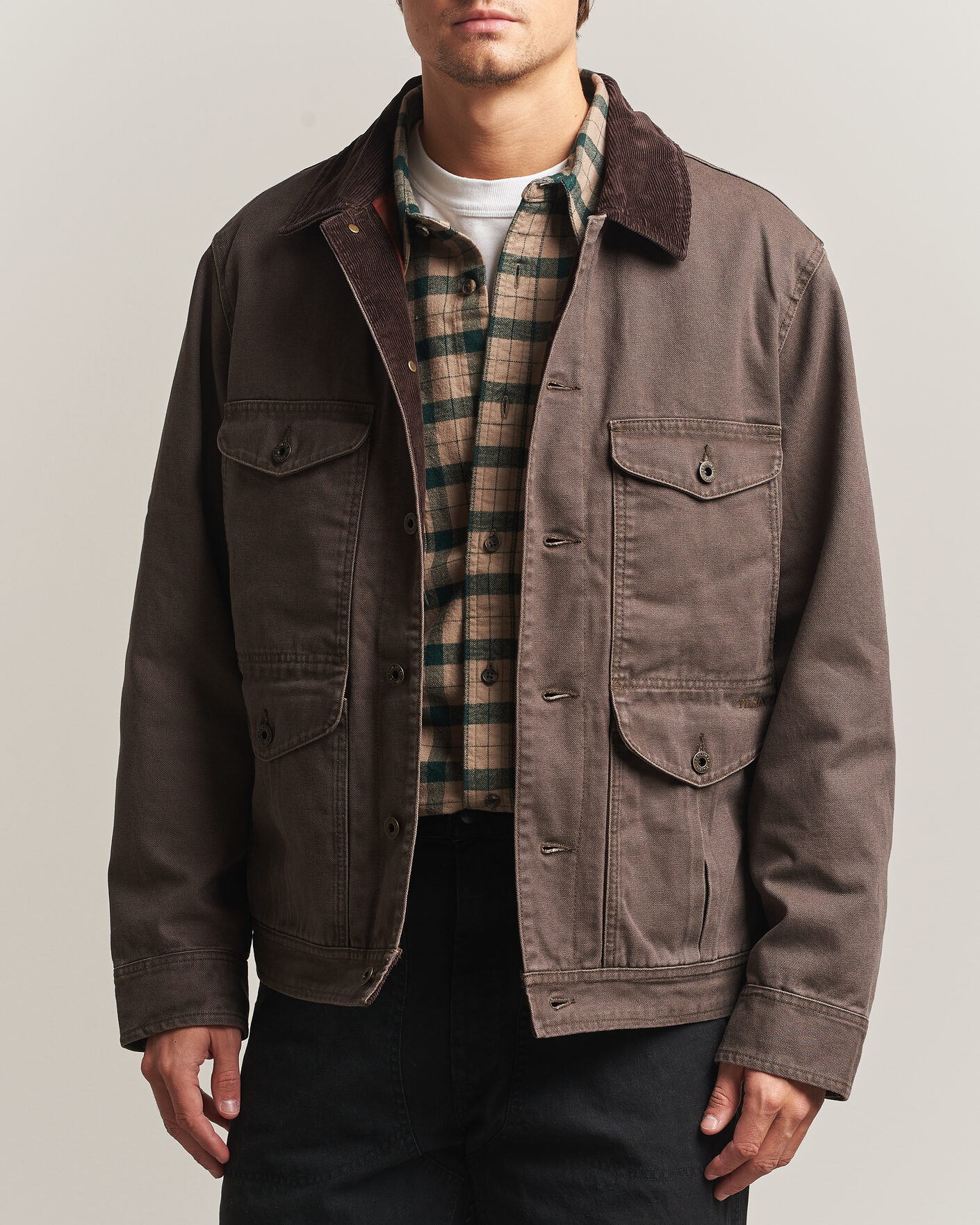 Men | Coats & Jackets | Filson | Rustic Canvas Journeyman Canvas Jacket Bark